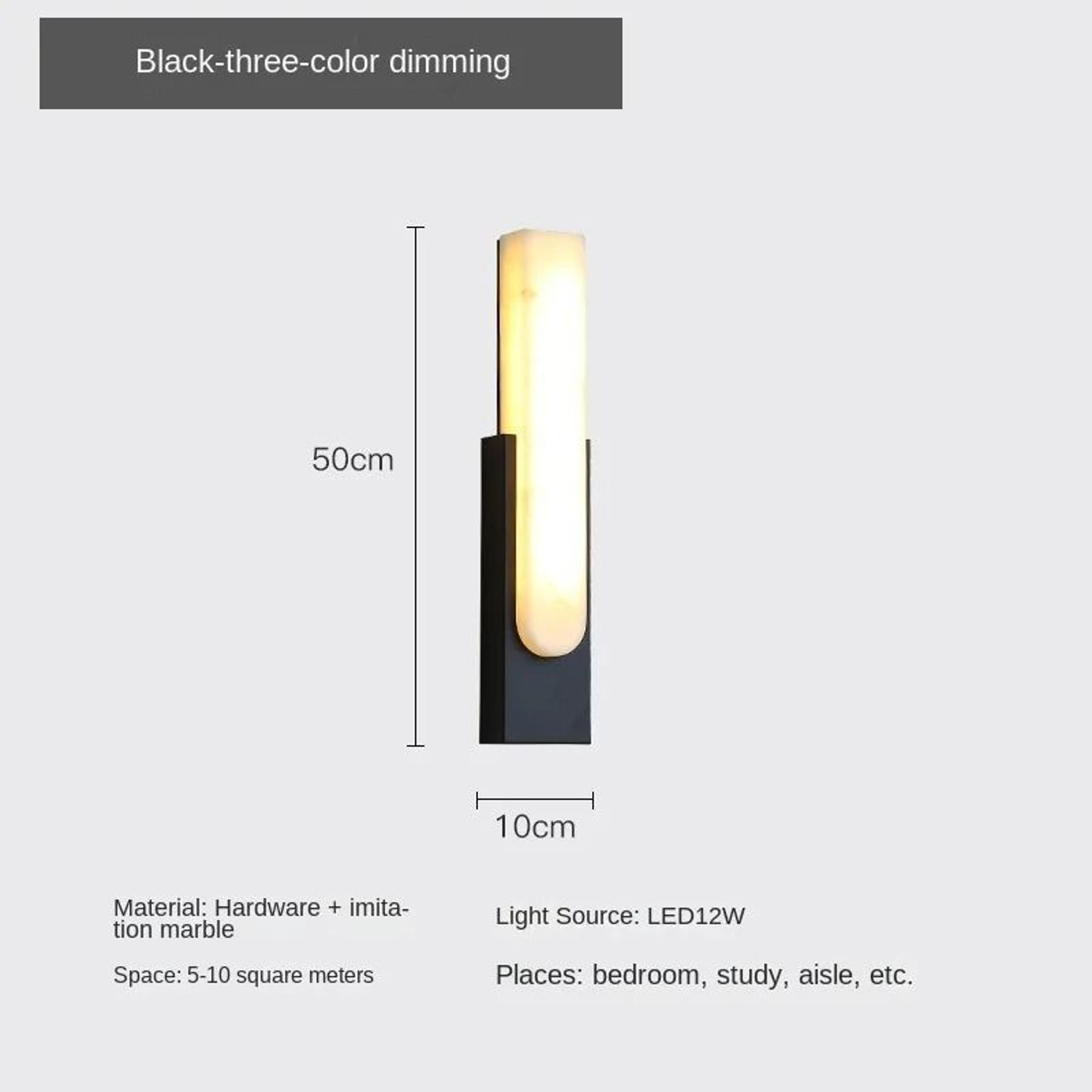 Luxury Gold LED Marble Wall Lamp Nordic Natural Stone Sconce For Bedside Living Room Aisle  Hotel D 8