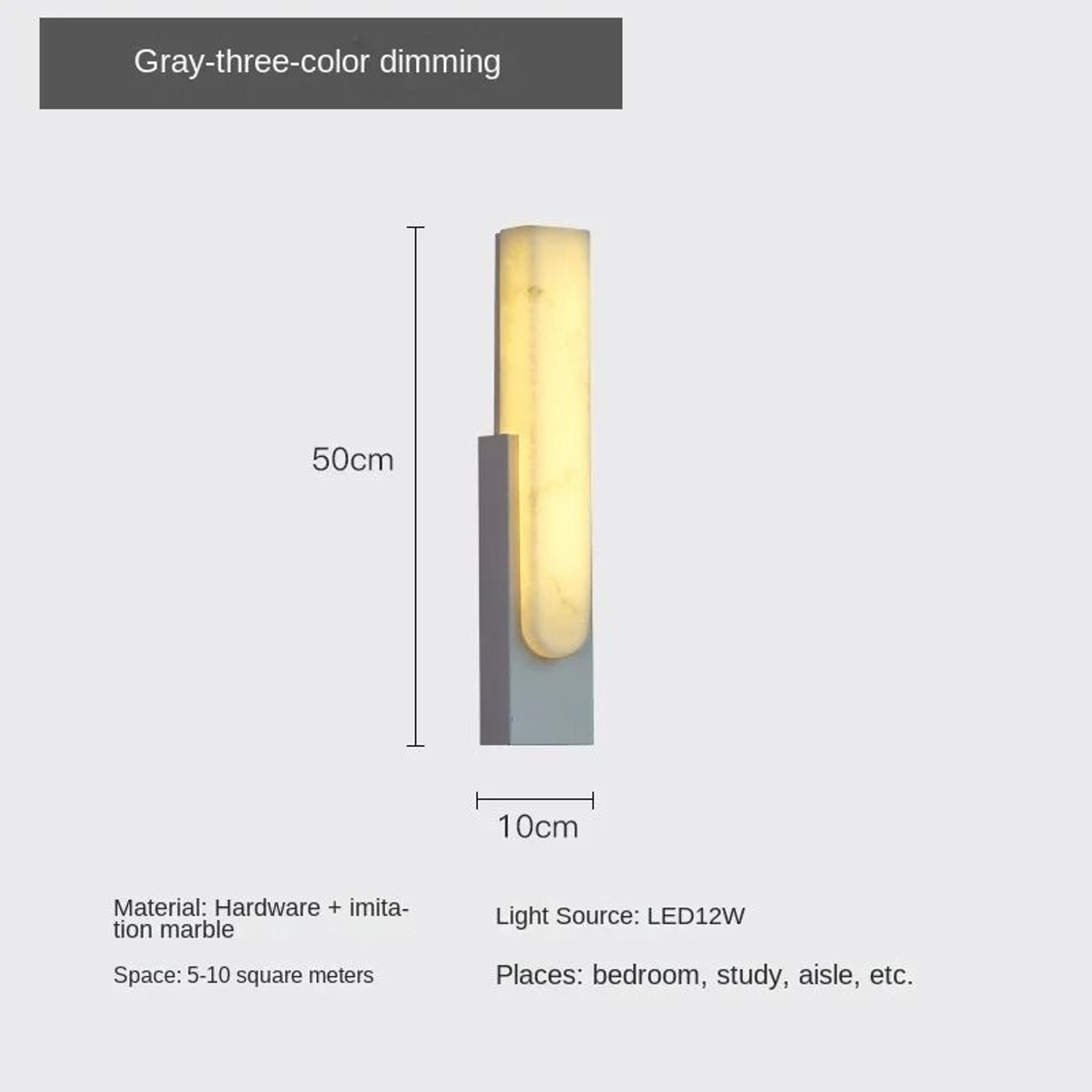 Luxury Gold LED Marble Wall Lamp Nordic Natural Stone Sconce For Bedside Living Room Aisle  Hotel D 9