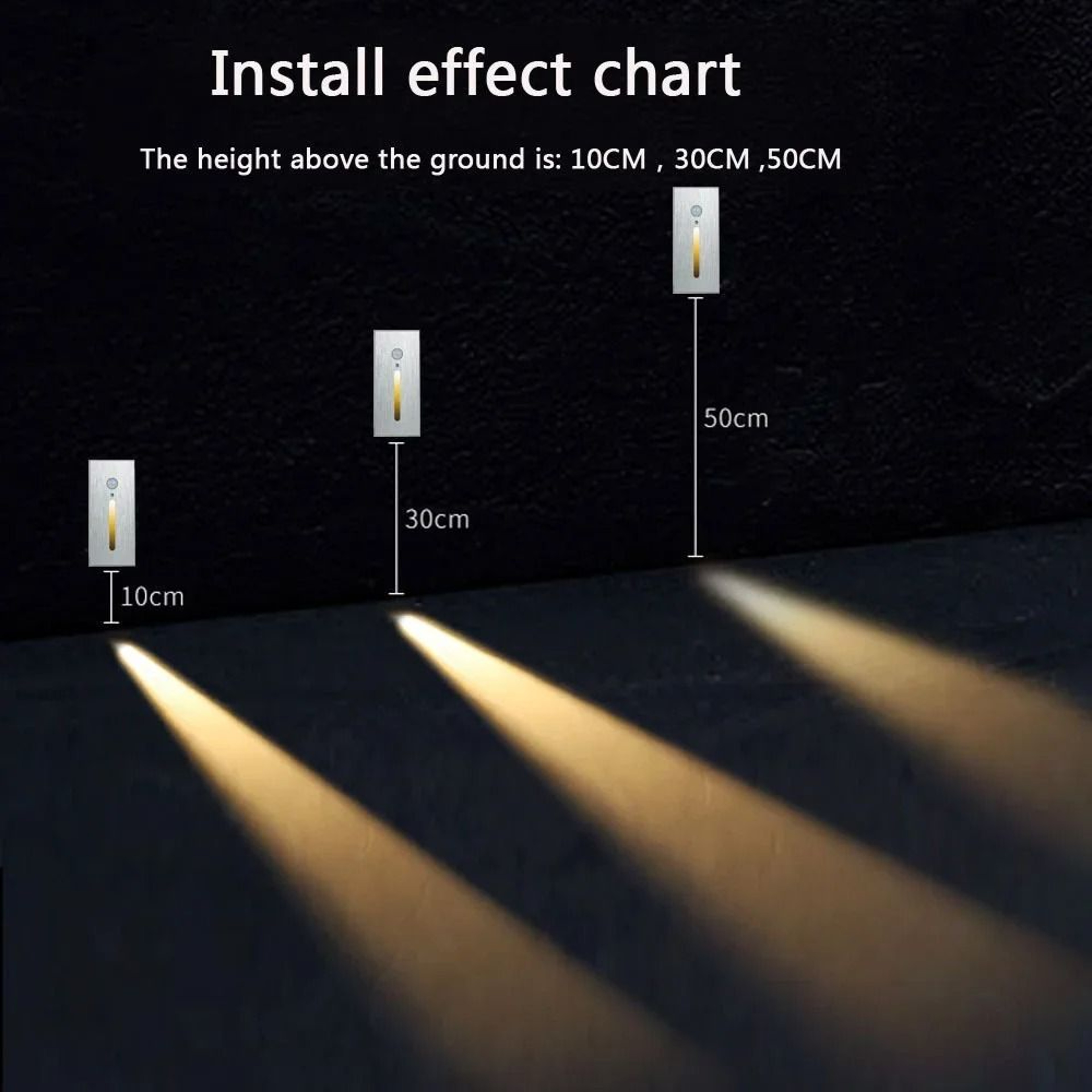 3W Aluminum Embedded PIR Motion Sensor Step Light Recessed Stairwell Nightlight Footlight Sconce Wi 5