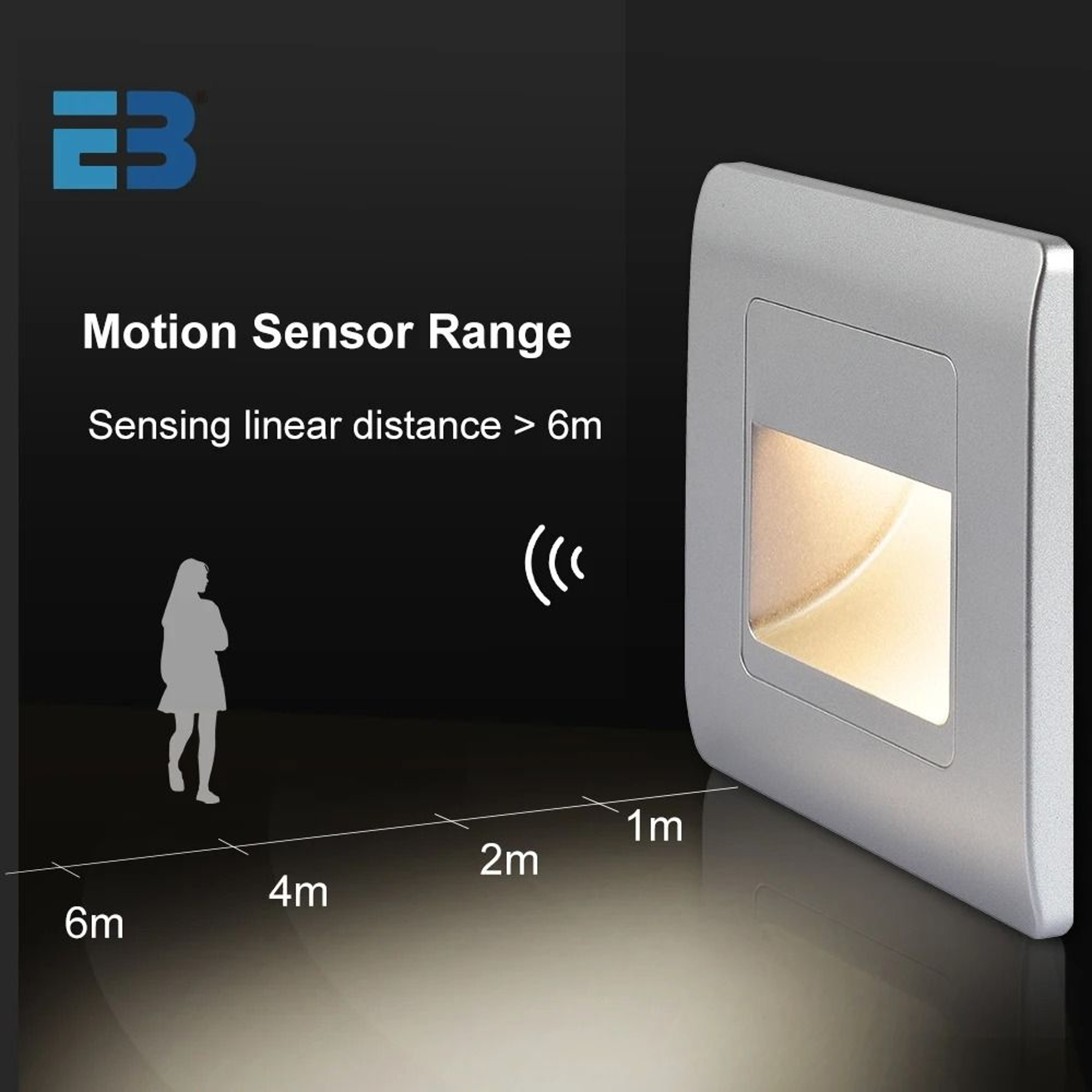 4Color LED PIR Motion Sensor Stair Light AC110V 220V Recessed Footlight  Step Lamp 4