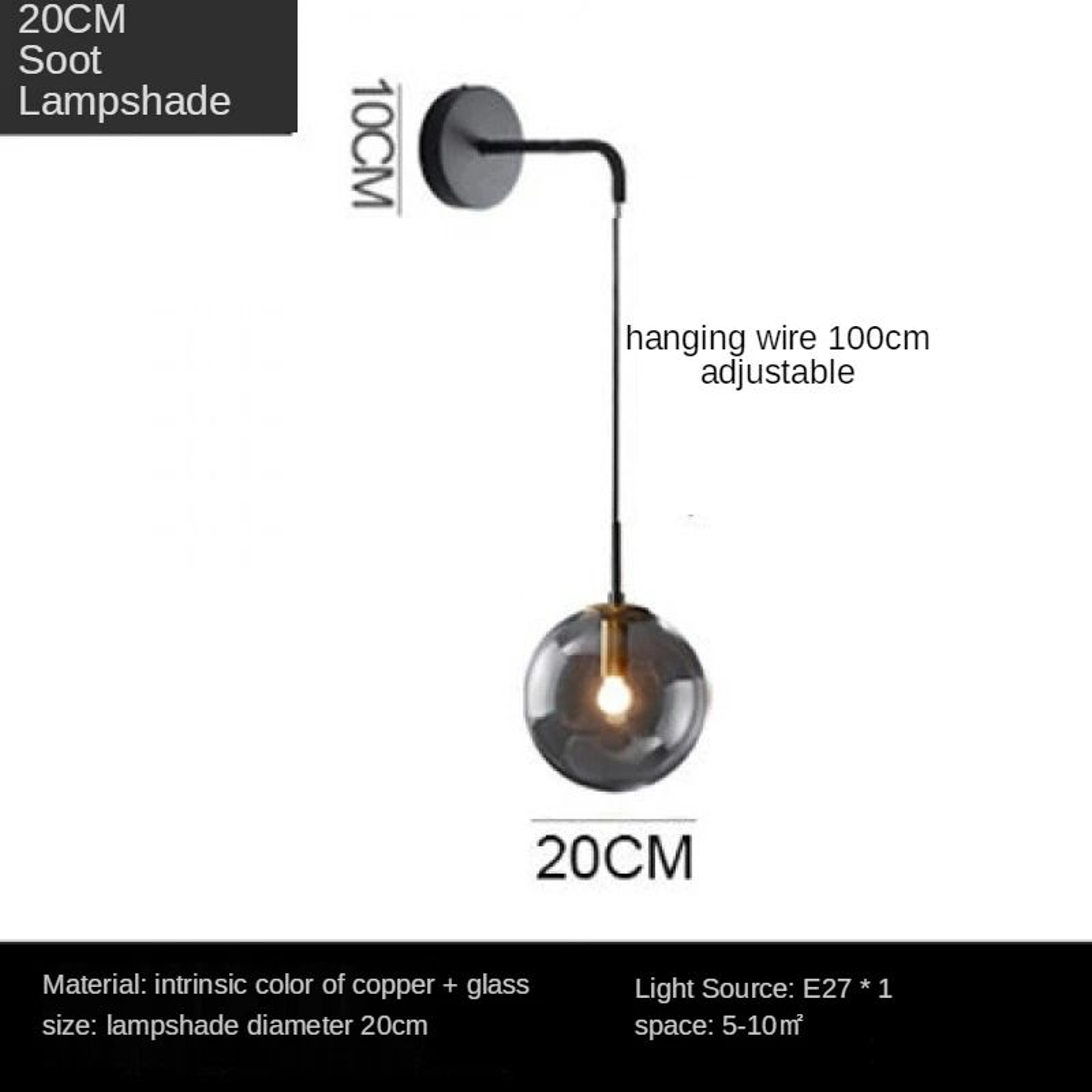 Nordic Brass Gold Ball Glass Wall Sconce Modern Sphere Lamp For Living Room Bedside  Mirror Front 17