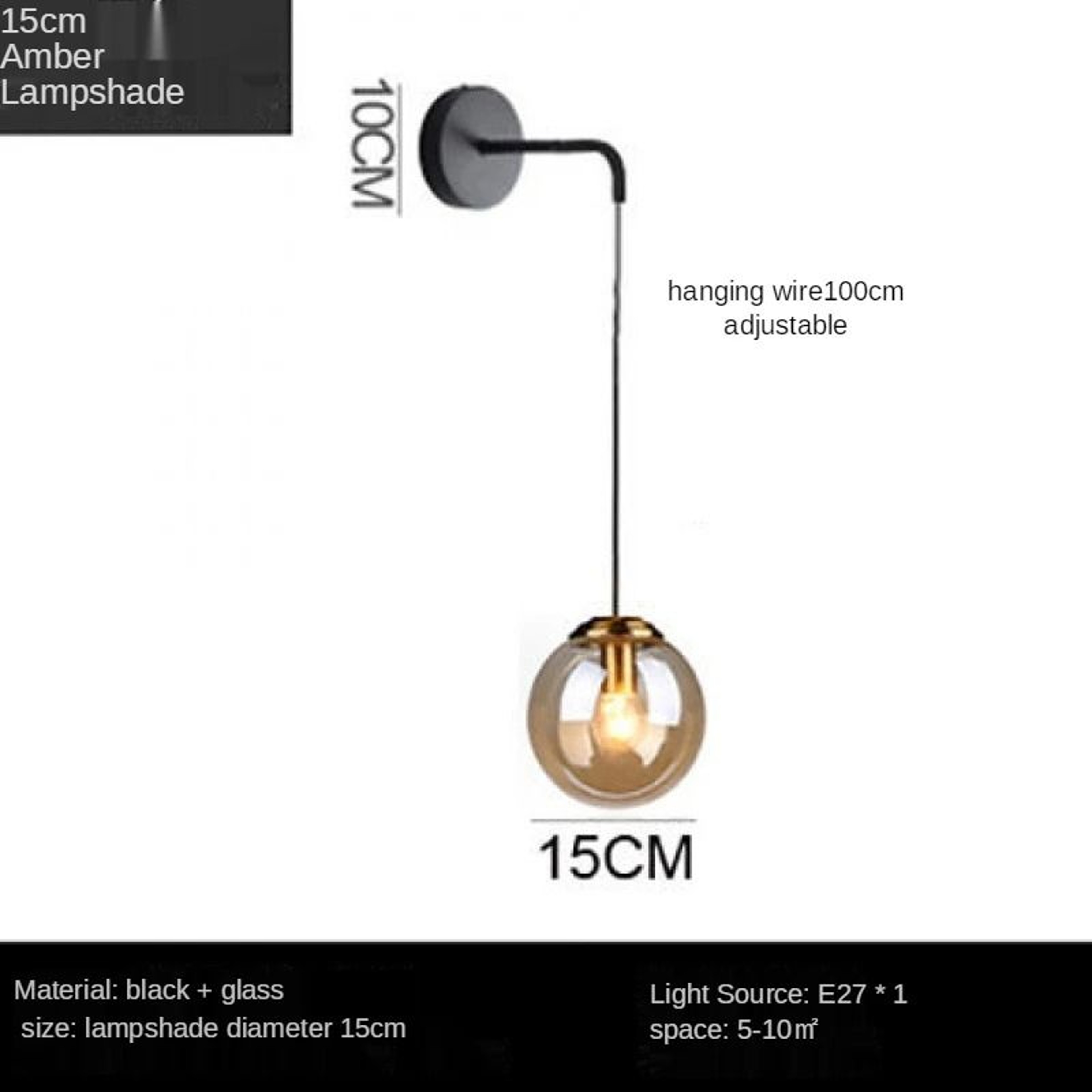 Nordic Brass Gold Ball Glass Wall Sconce Modern Sphere Lamp For Living Room Bedside  Mirror Front 12