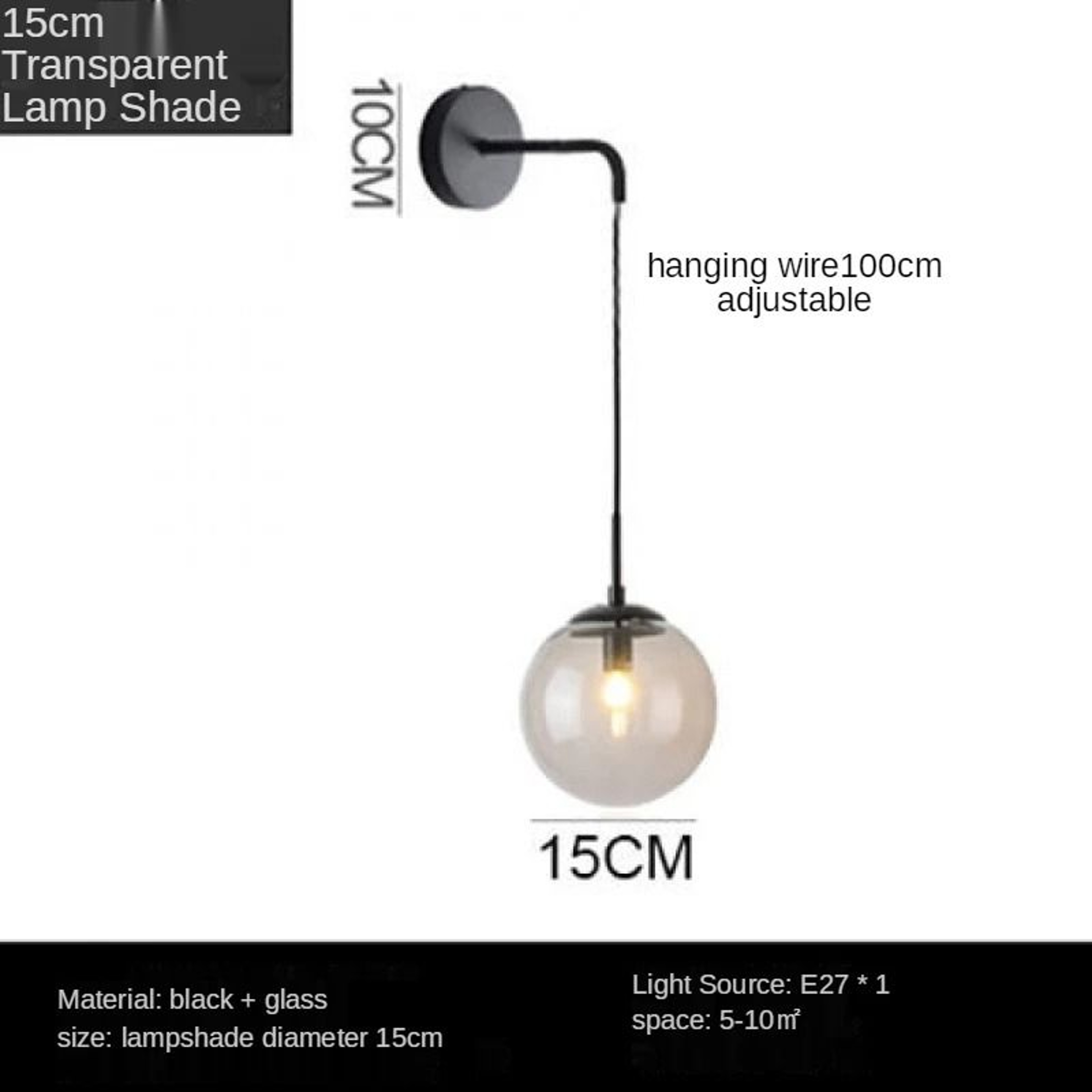 Nordic Brass Gold Ball Glass Wall Sconce Modern Sphere Lamp For Living Room Bedside  Mirror Front 6