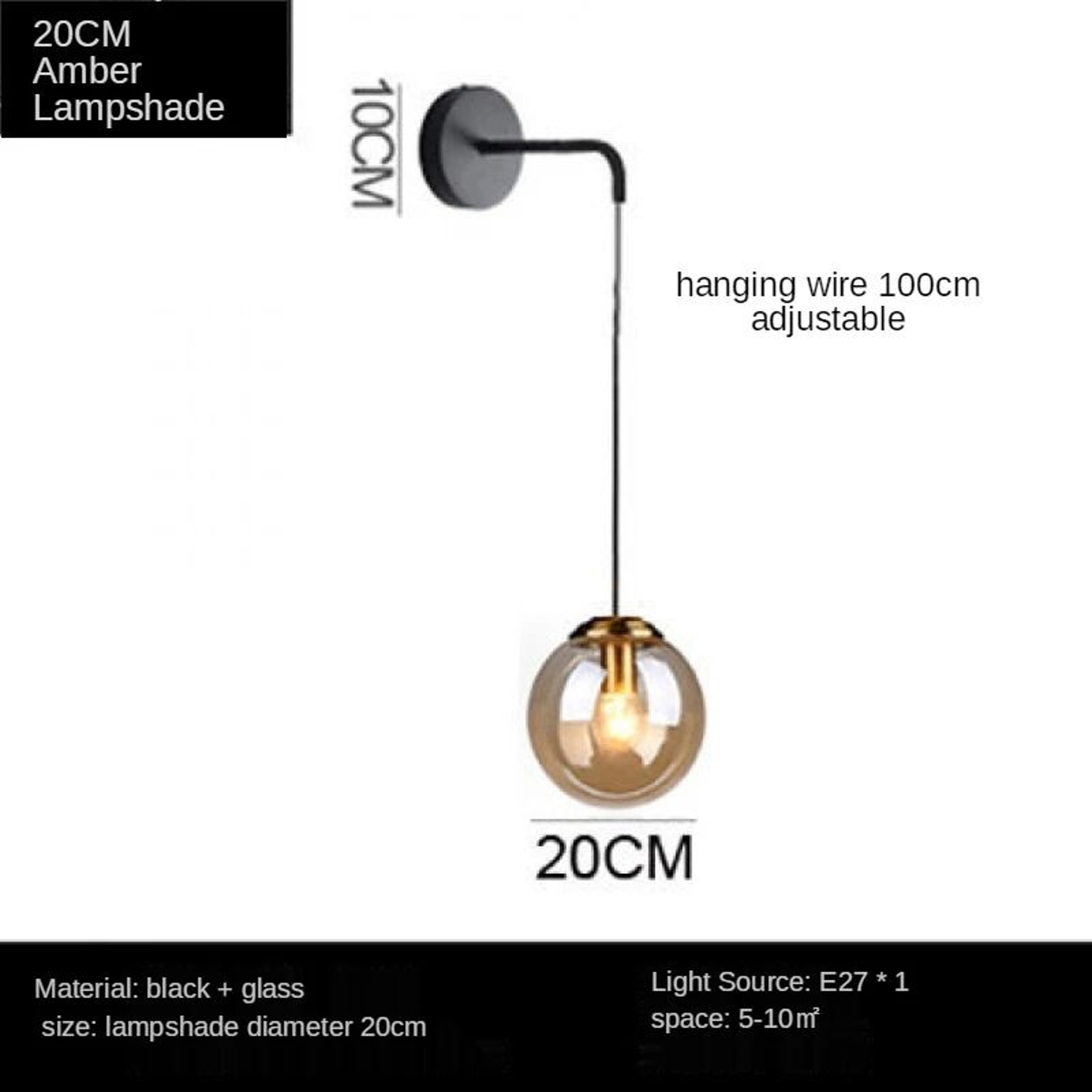 Nordic Brass Gold Ball Glass Wall Sconce Modern Sphere Lamp For Living Room Bedside  Mirror Front 13