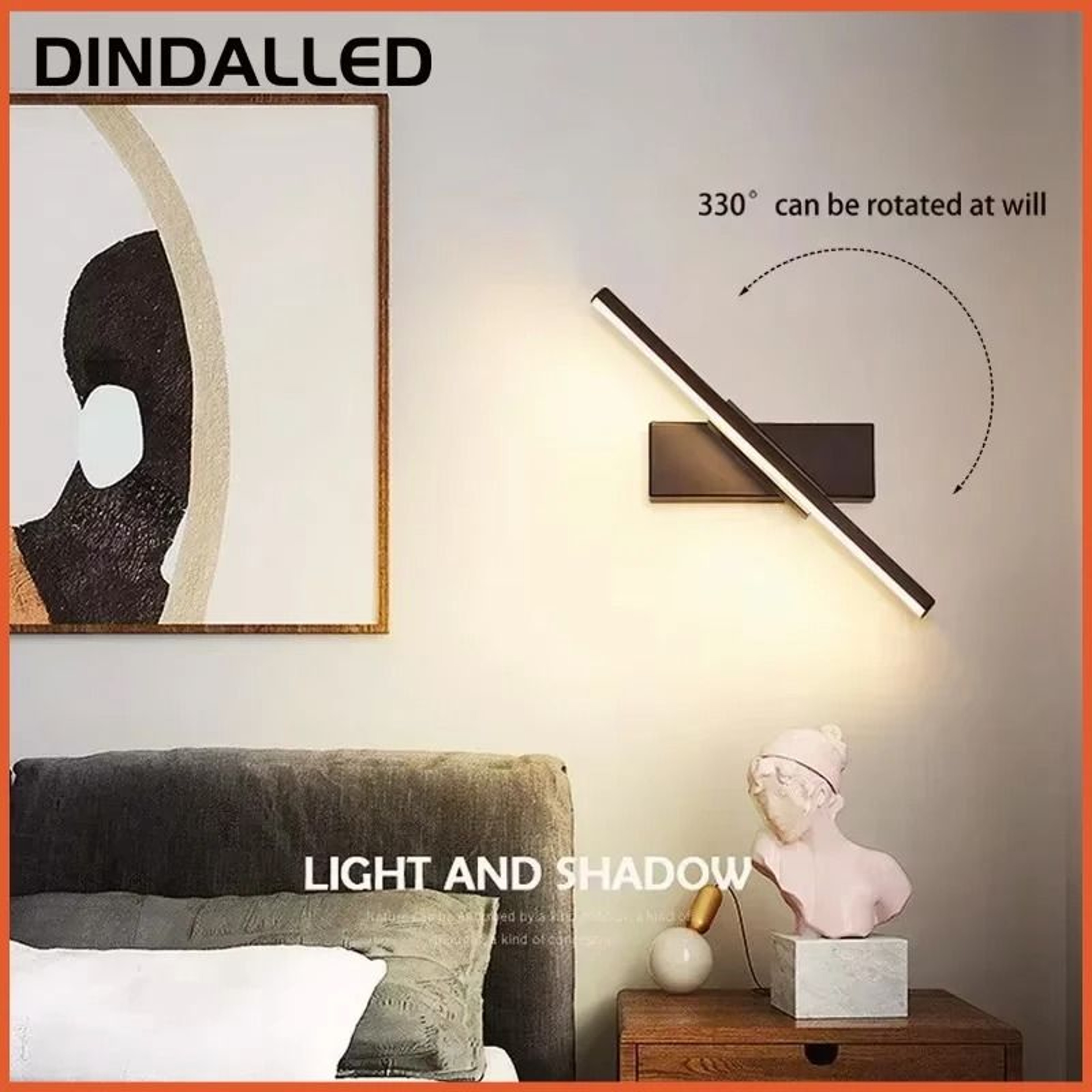 Modern Rotatable LED Wall Sconce 360 Adjustable Light For Bedroom Bedside Bathroom Mirror  Reading  2