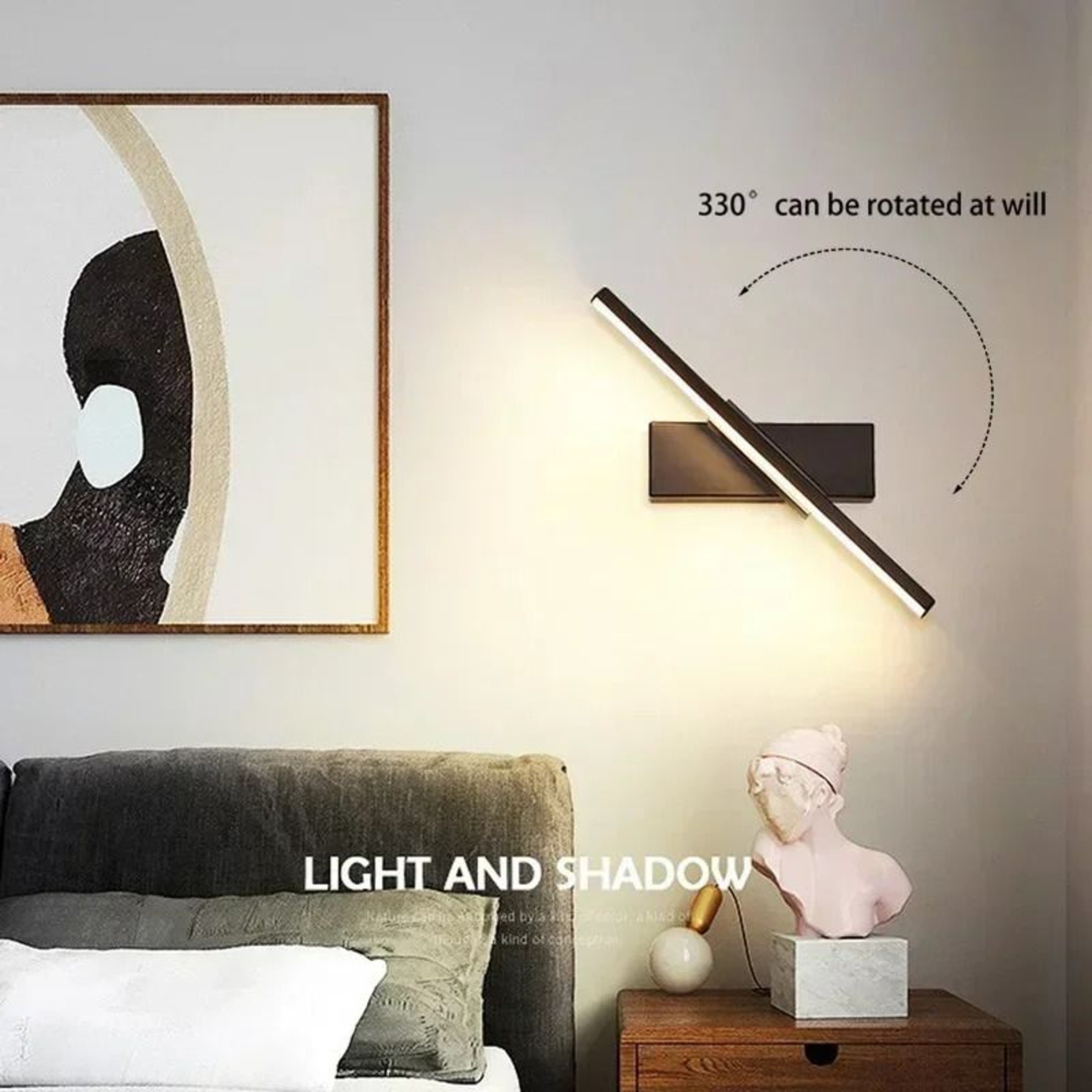 Modern Retractable LED Bathroom Mirror Light Extendable Vanity Wall Sconce In Black  White 2
