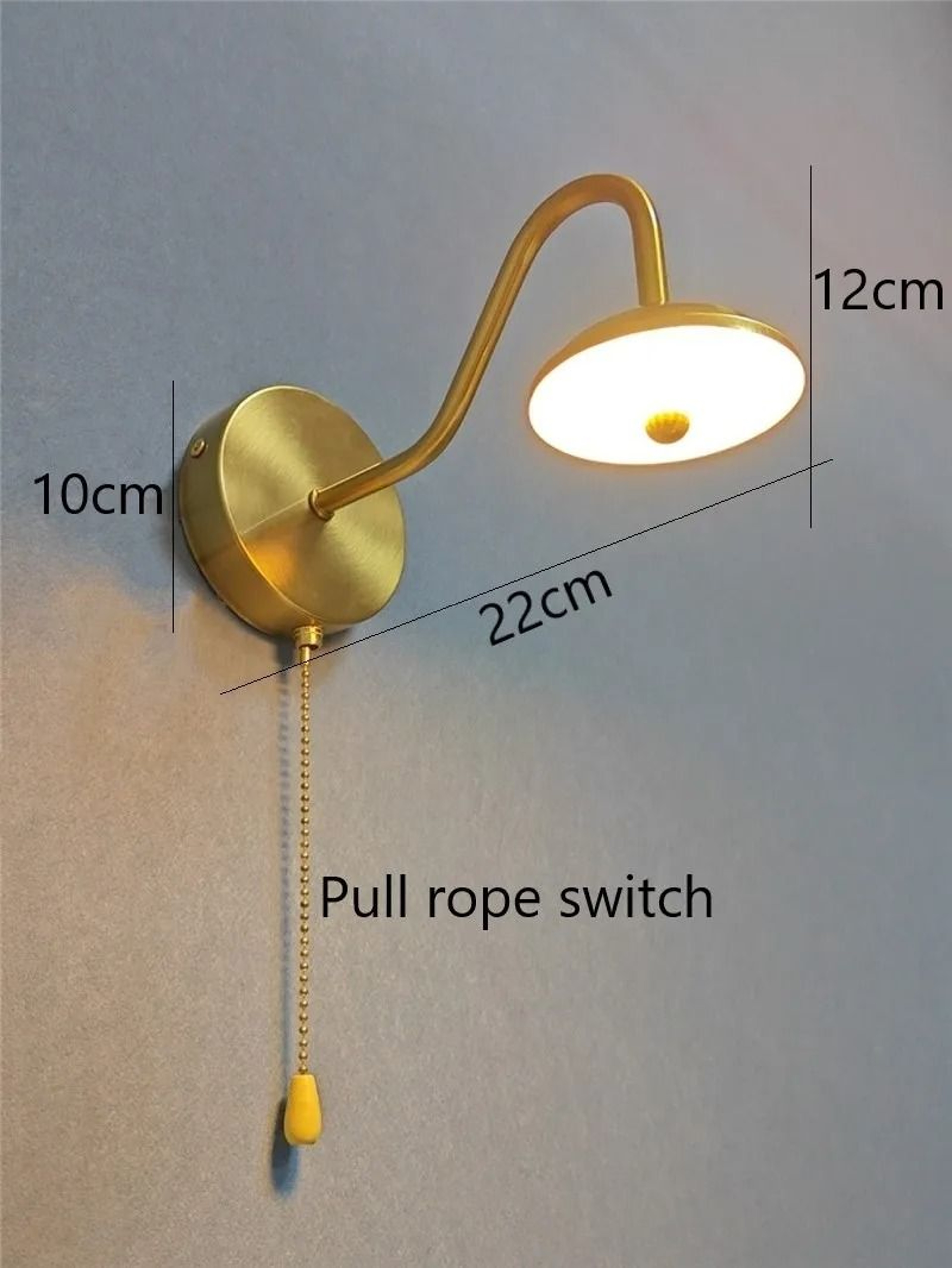 Modern Golden Curved LED Wall Lamp Nordic Wall Sconce With Plug  Switch For Bedroom Bedside 8