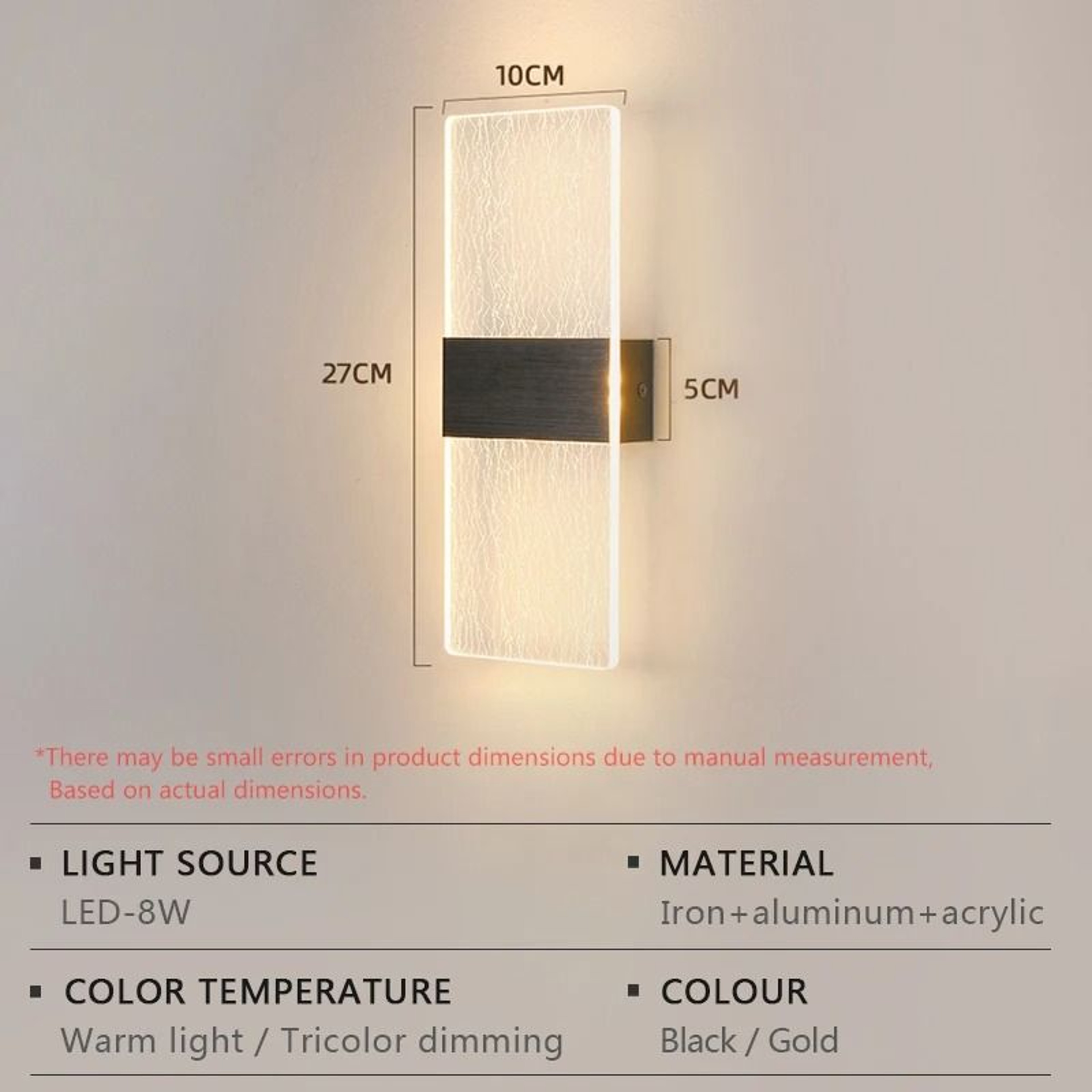 Modern LED Indoor Wall Light AC85265V Decorative Sconce For Bedroom Living Room Balcony  Corridor 5