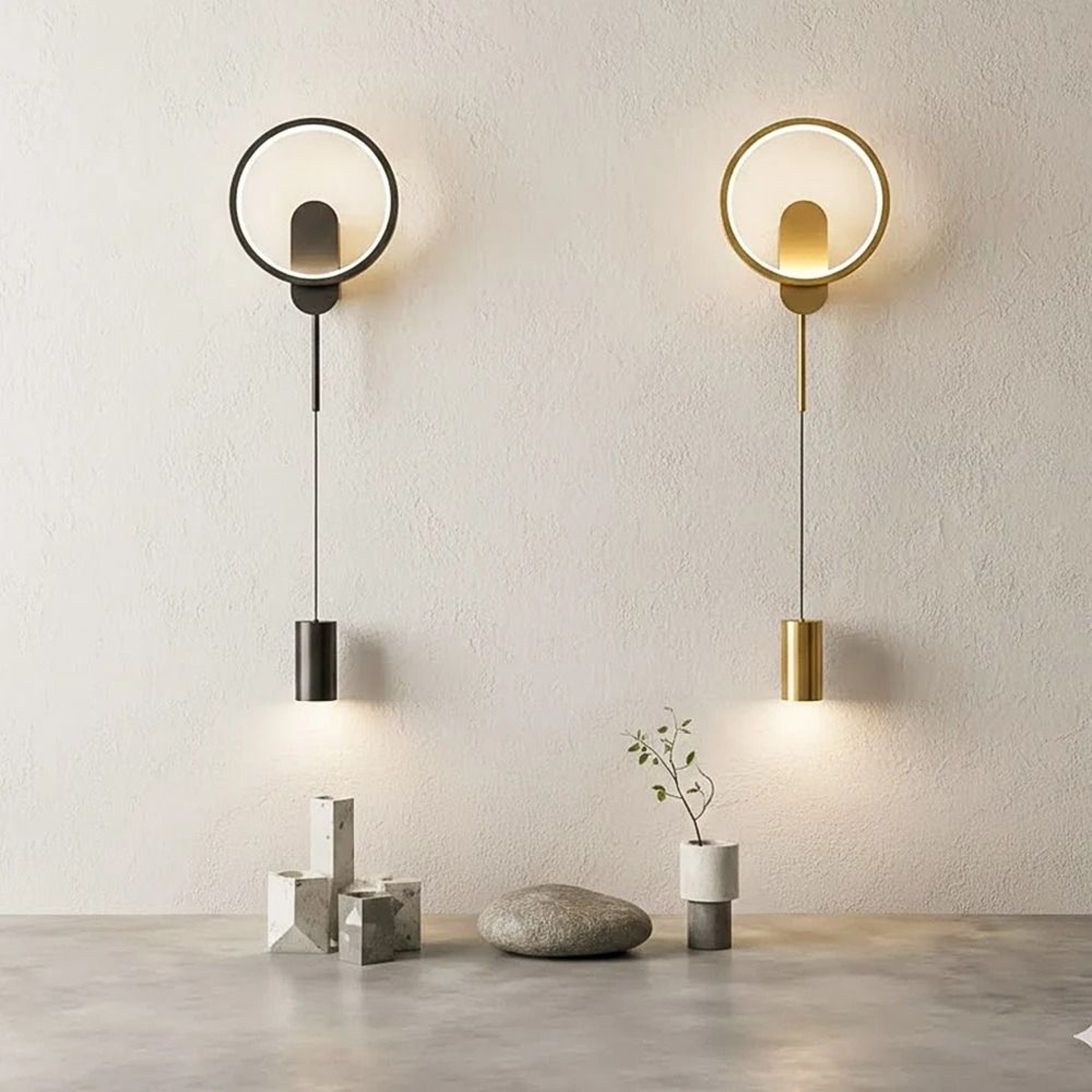 Modern Black  Gold LED Wall Lamp Nordic Architectural Sconce For Bedroom Hallway  Staircase 1