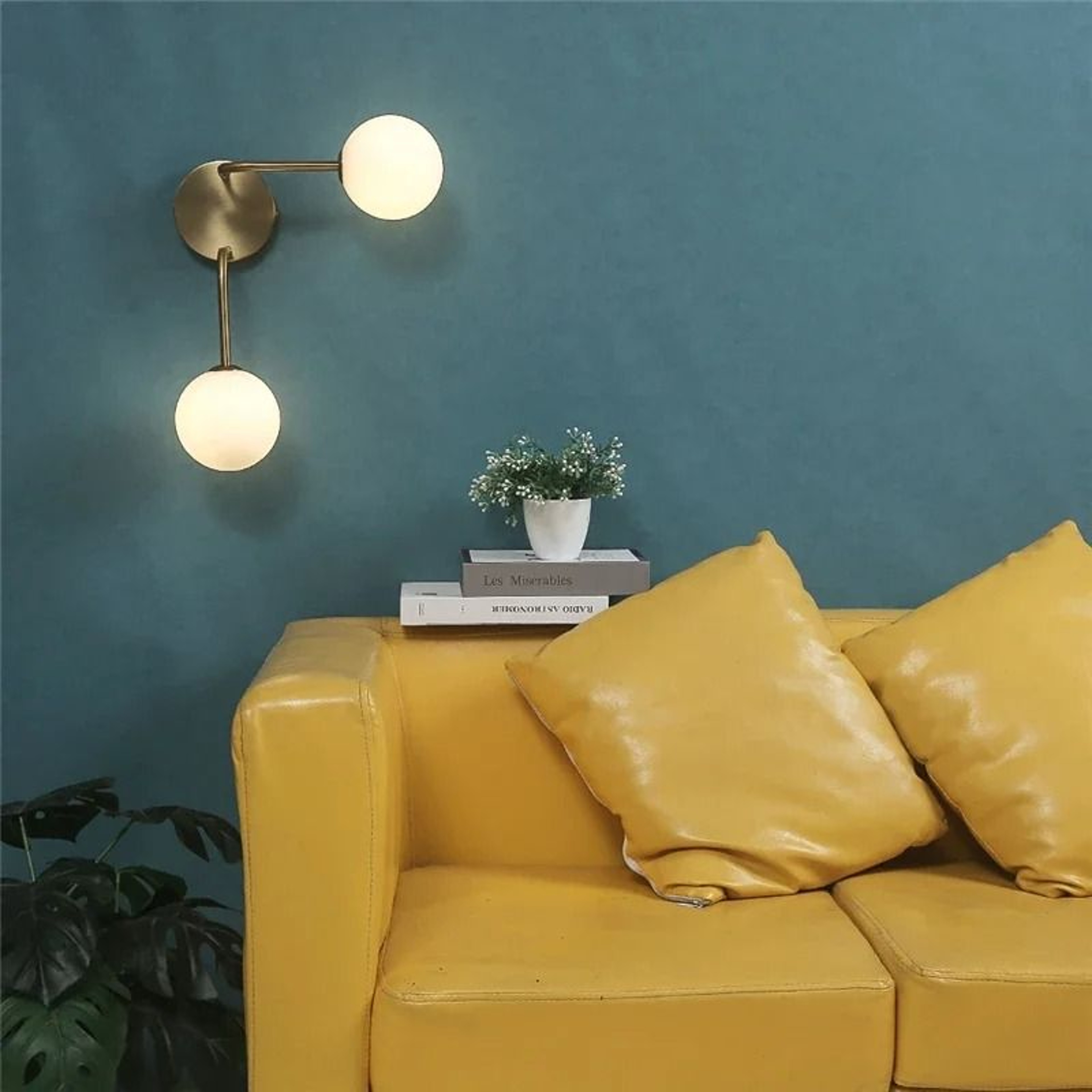Nordic Glass Ball LED Wall Lamp Modern White Globe Bedside Sconce With G9 Bulb 4