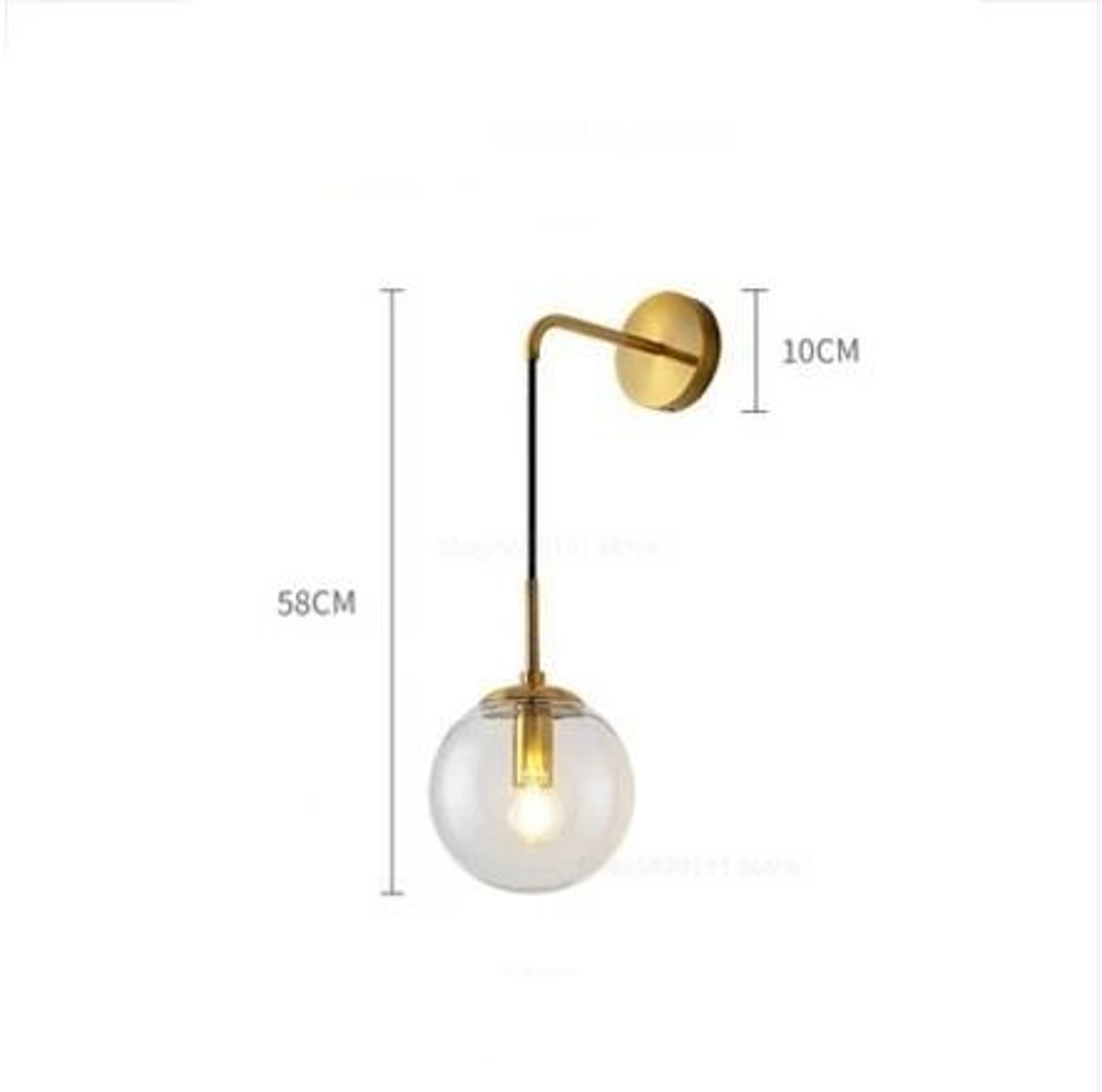 Nordic Modern Vintage Glass Ball LED Wall Lamp 15cm Globe Bedside Sconce For Bedroom  Living Room 7