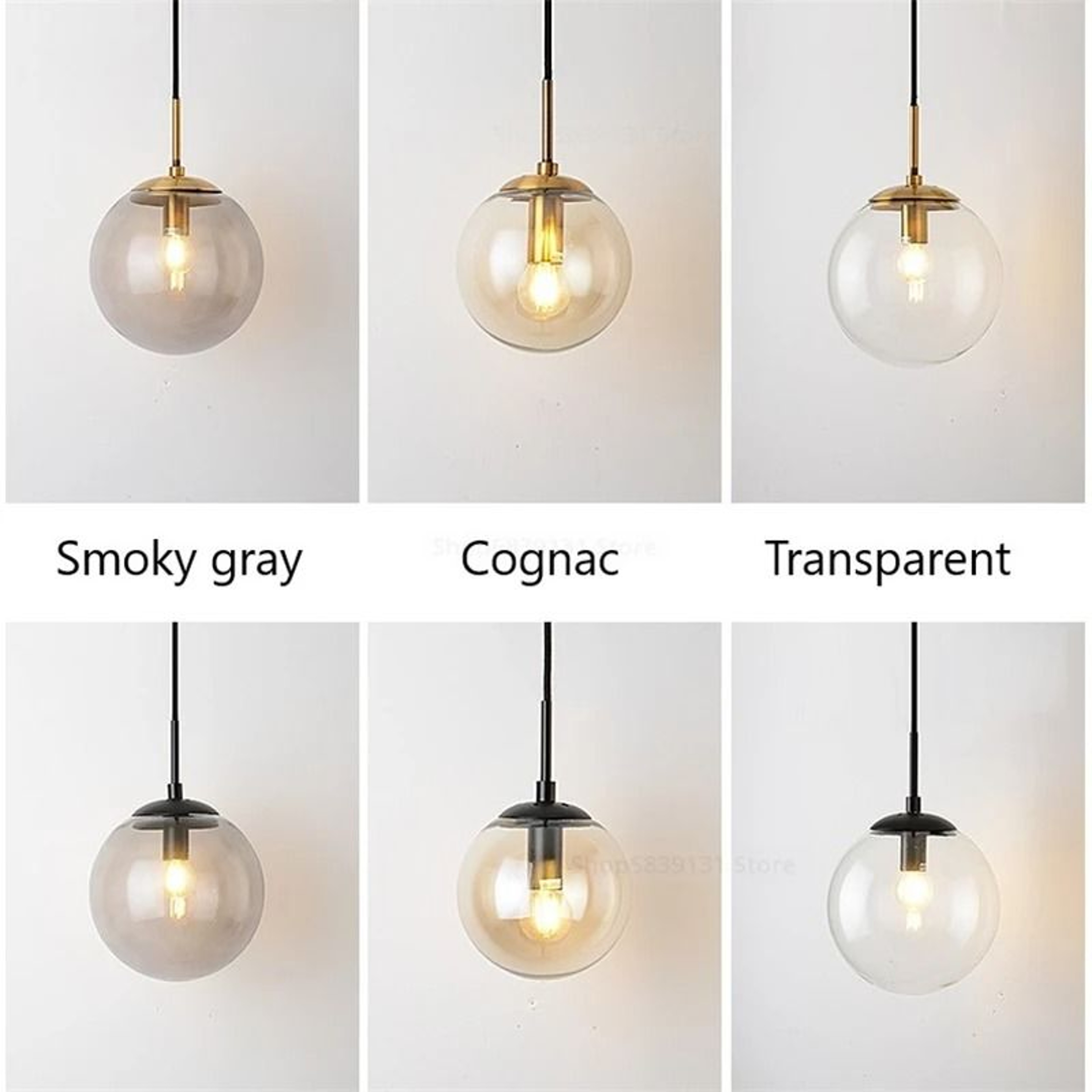 Nordic Modern Vintage Glass Ball LED Wall Lamp 15cm Globe Bedside Sconce For Bedroom  Living Room 3