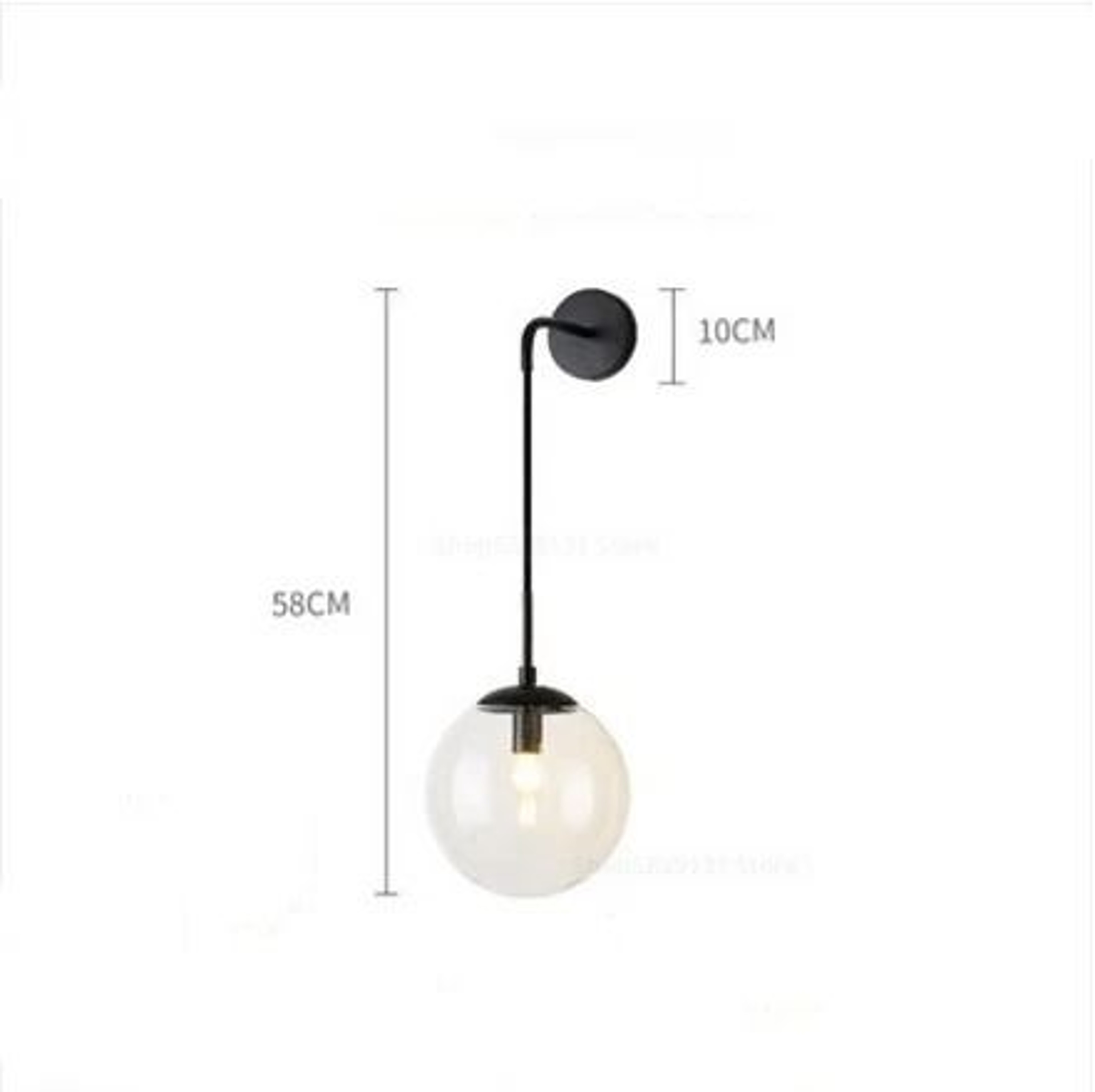 Nordic Modern Vintage Glass Ball LED Wall Lamp 15cm Globe Bedside Sconce For Bedroom  Living Room 10