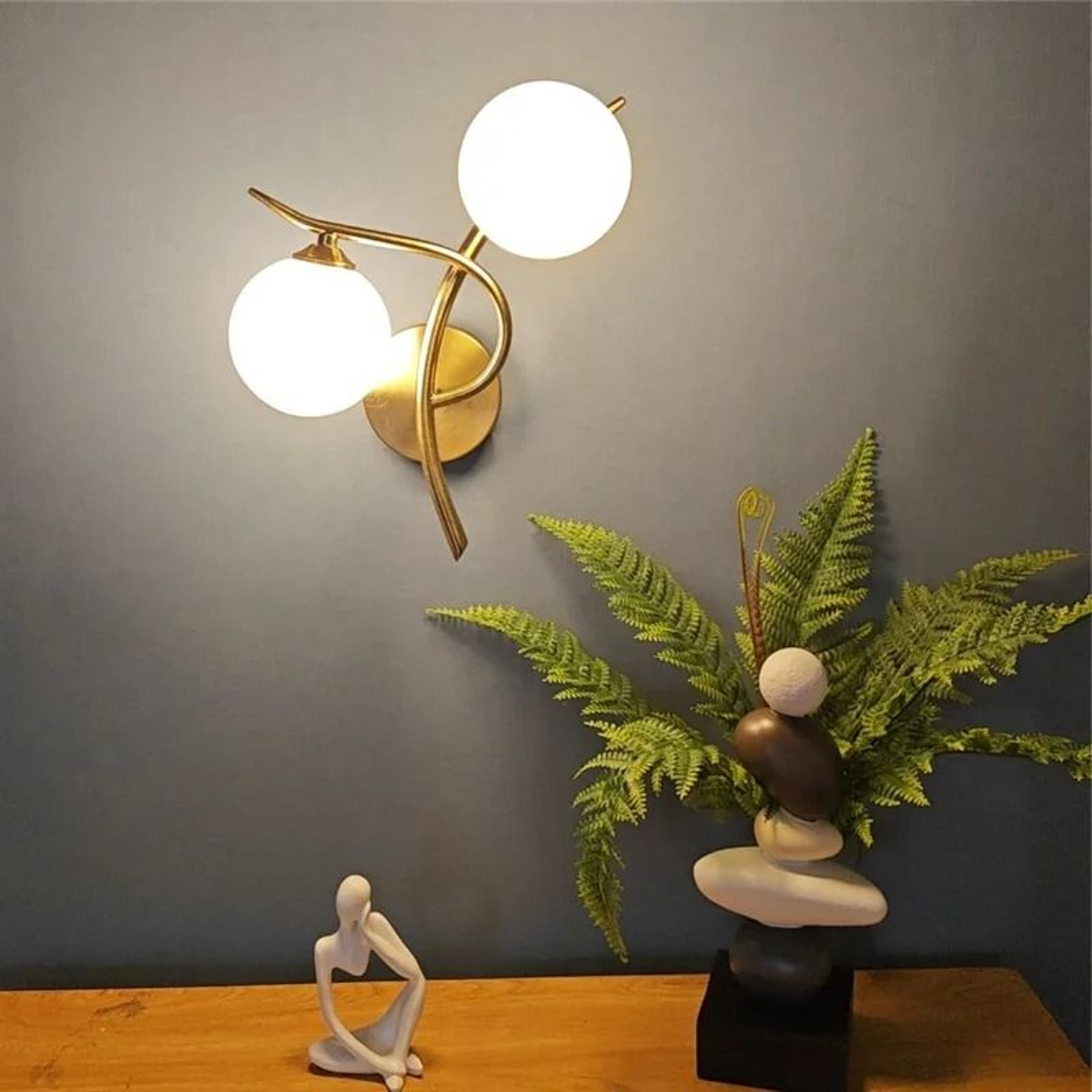 Nordic Modern Iron LED Wall Lamp Glass Ball Indoor Wall Sconce With G9 Base For Bedroom Learning  C 1