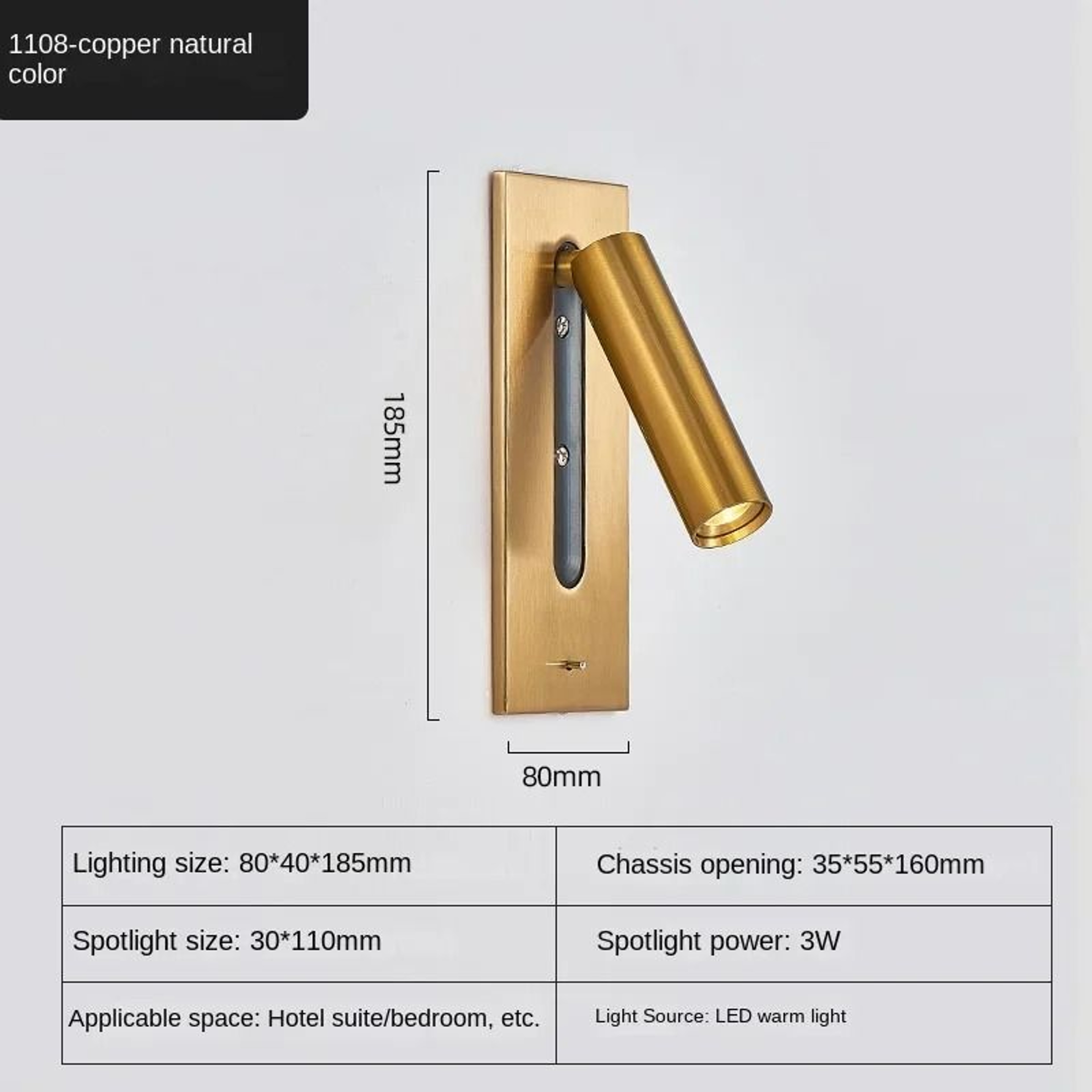 Modern Embedded LED Wall Lamp With USB Charging Recessed Bedside  Study Reading Light In Black  Cop 9