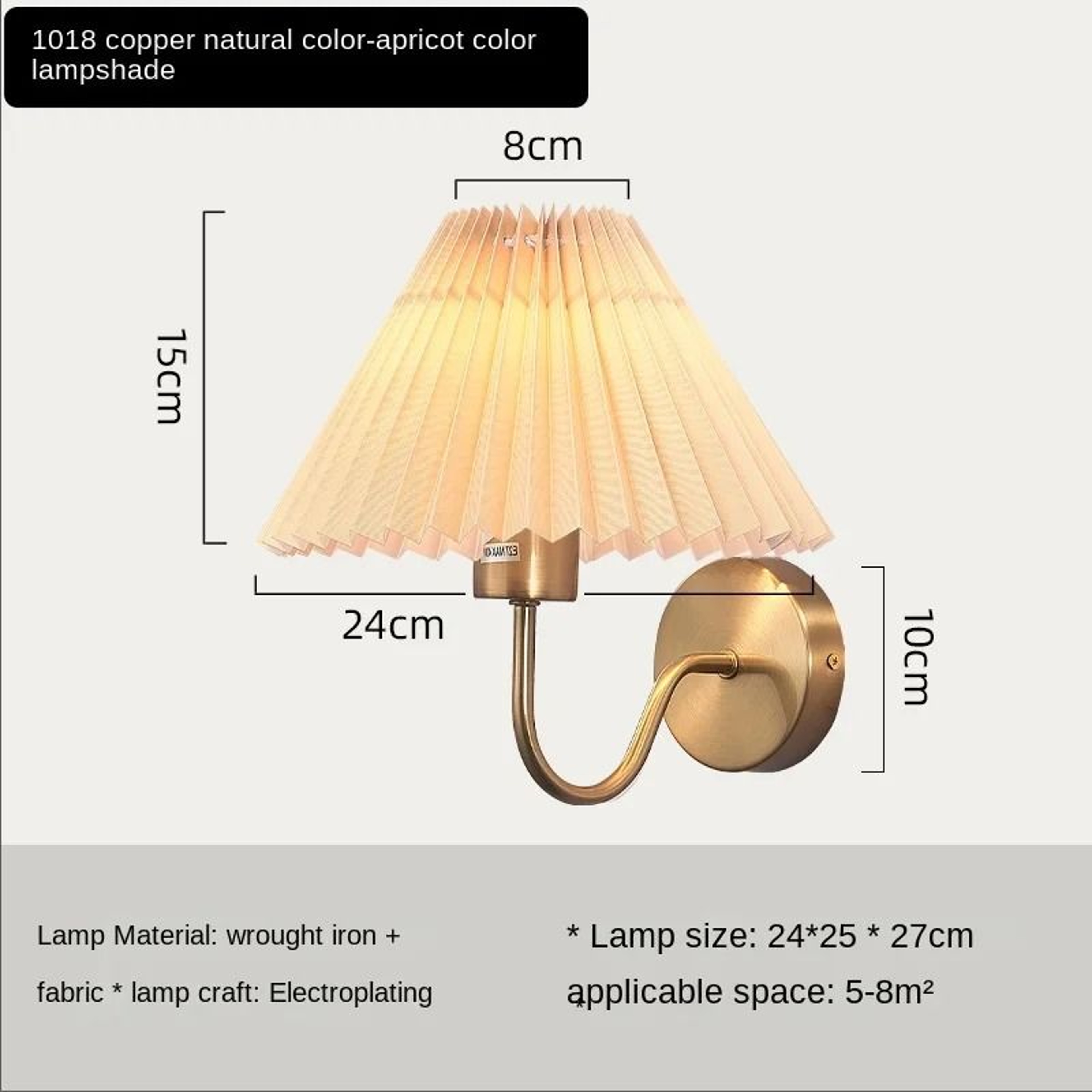 Nordic Retro Pleated Umbrella LED Wall Lamp Creative Decorative Sconce For Bedroom Bedside  Living  11