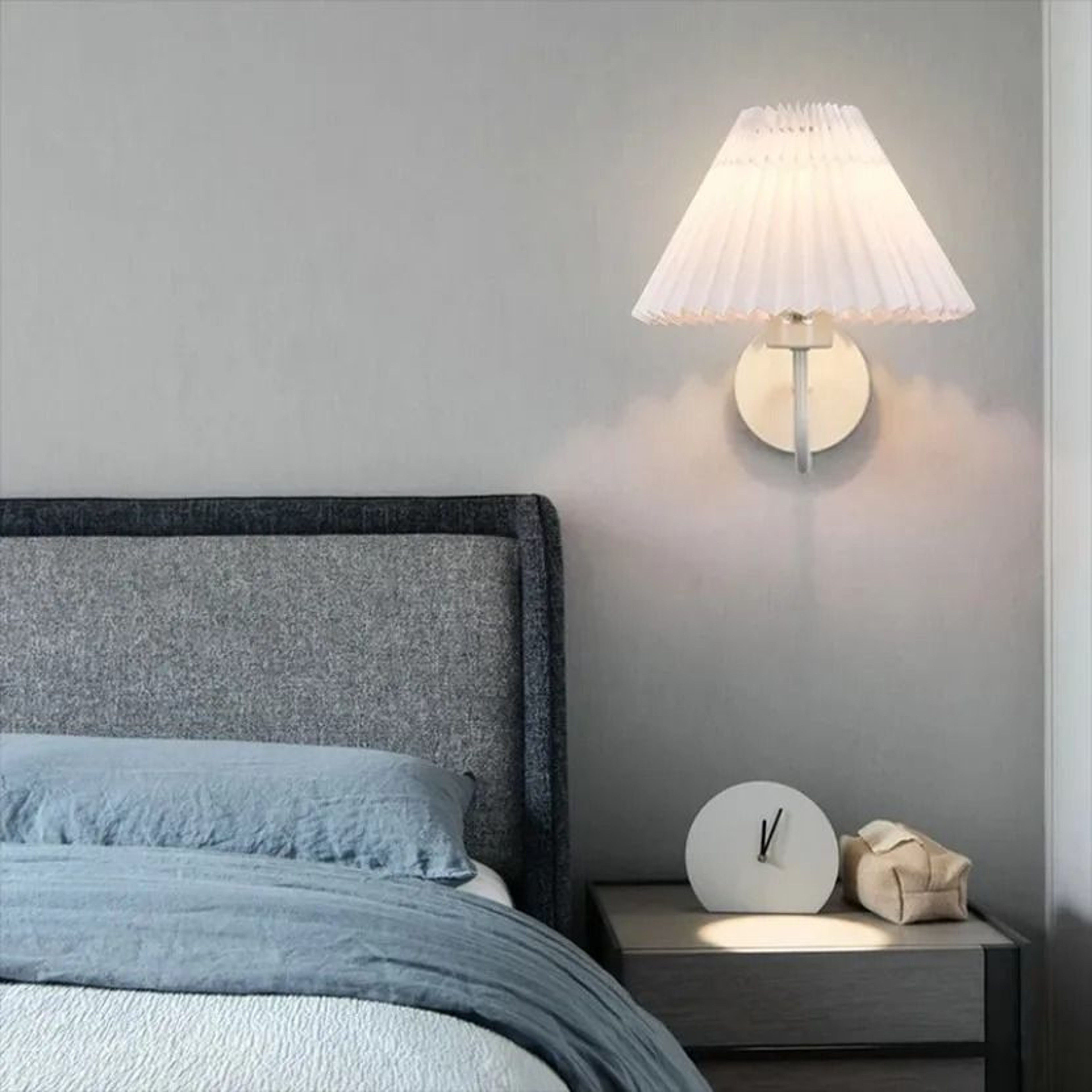 Nordic Retro Pleated Umbrella LED Wall Lamp Creative Decorative Sconce For Bedroom Bedside  Living  4
