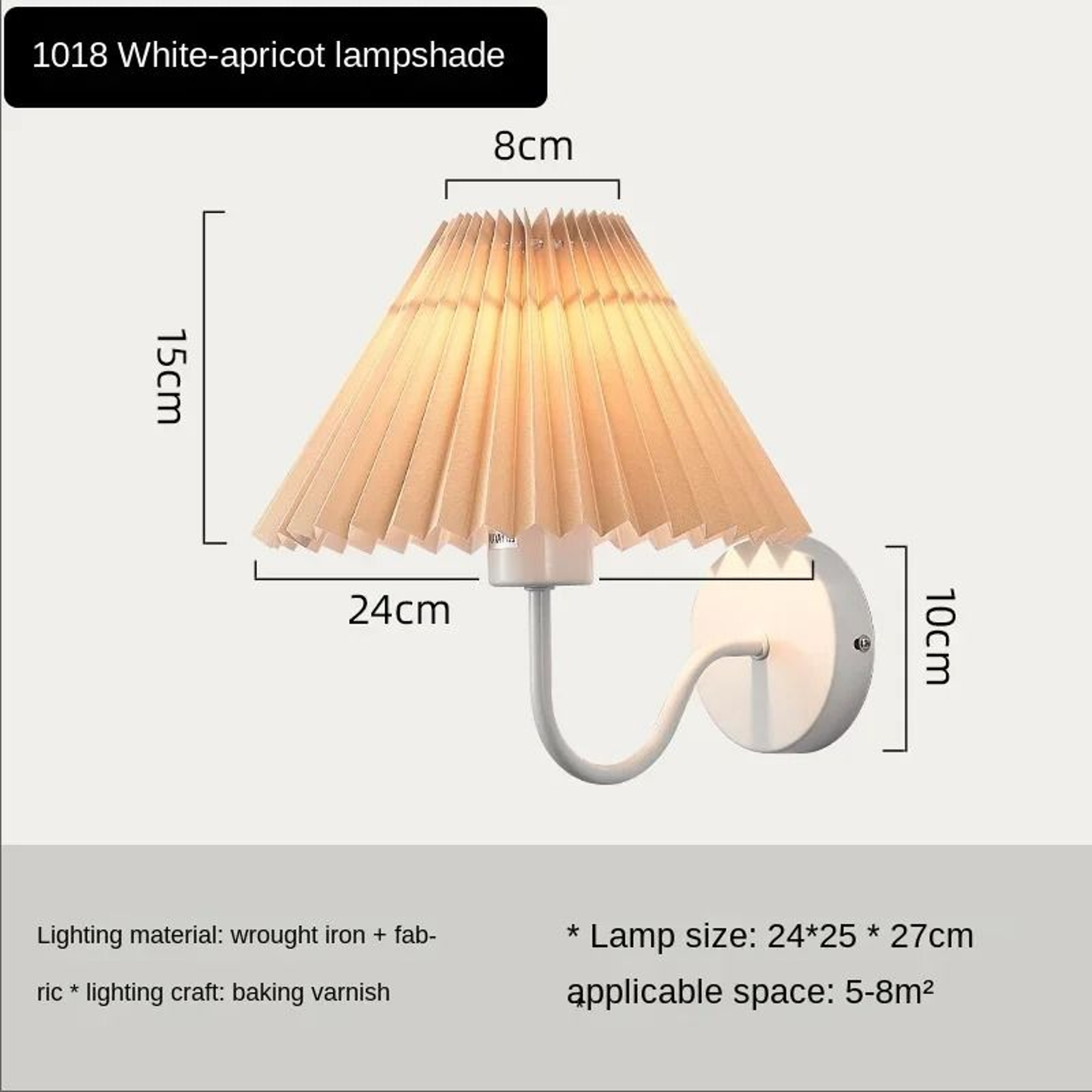 Nordic Retro Pleated Umbrella LED Wall Lamp Creative Decorative Sconce For Bedroom Bedside  Living  8