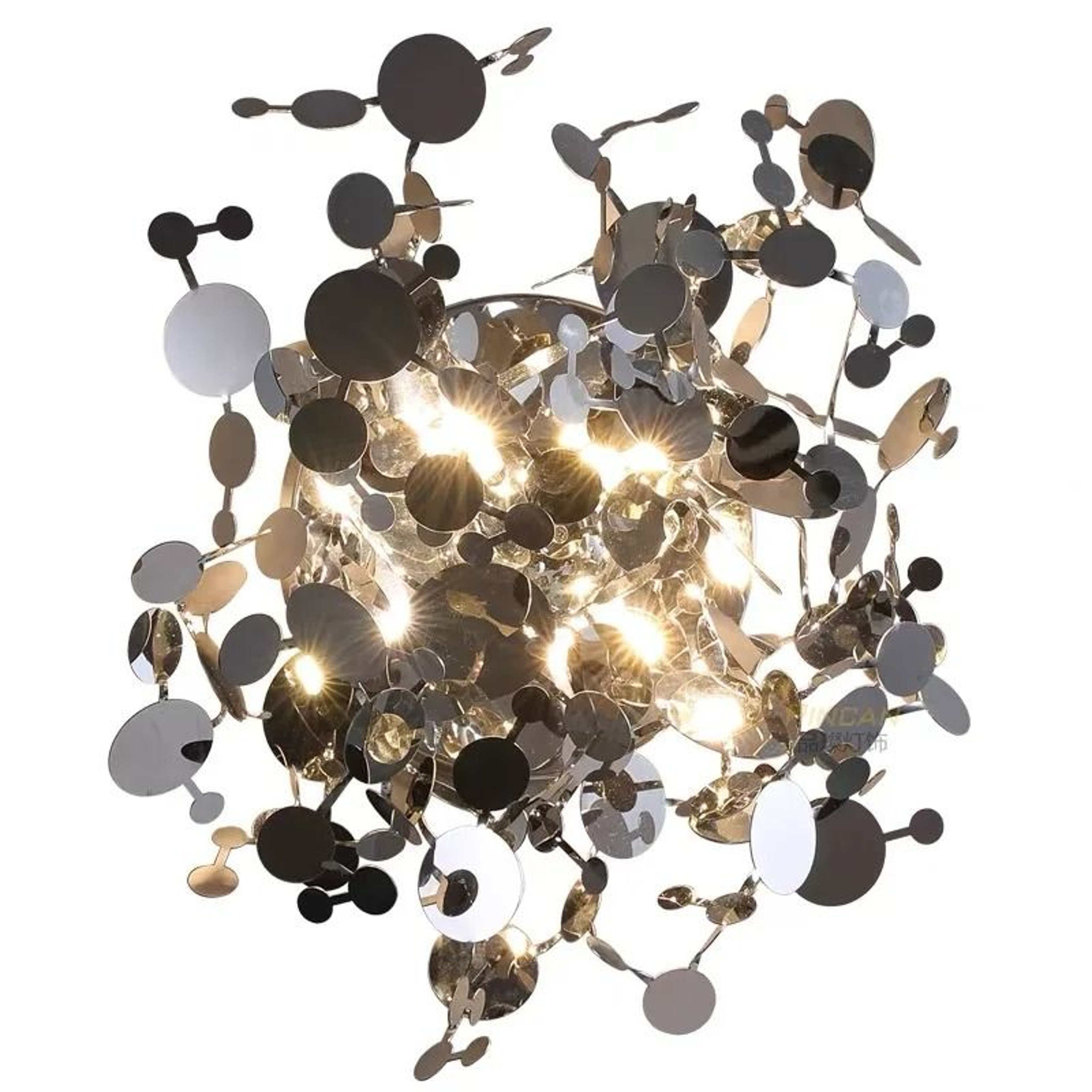 Italian Designer Stainless Steel Leaf Wall Lamp Sconce 40cm Luxury Accent Light 4