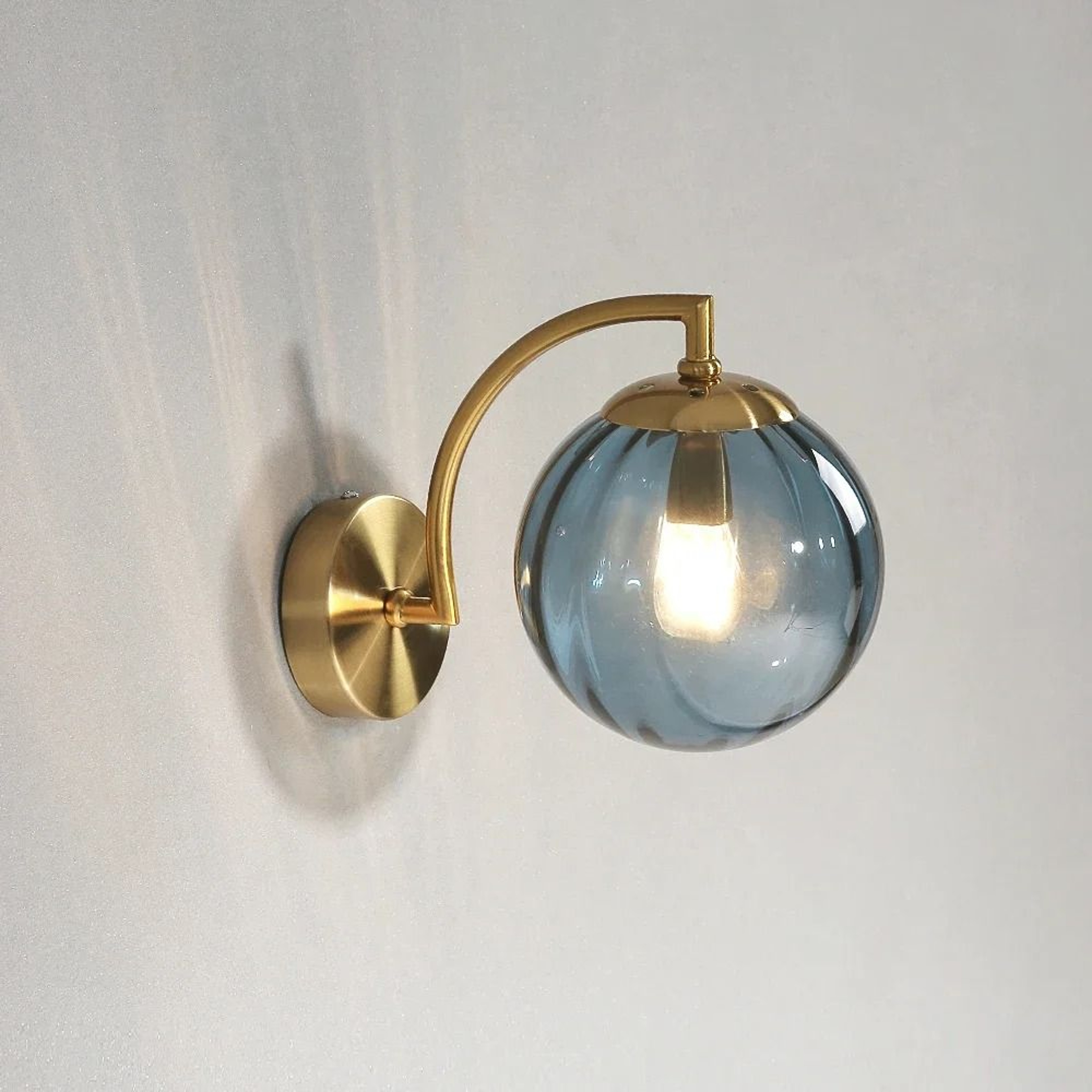 Modern Nordic Colored Glass LED Wall Lamp Bedroom Bedside Sconce 10