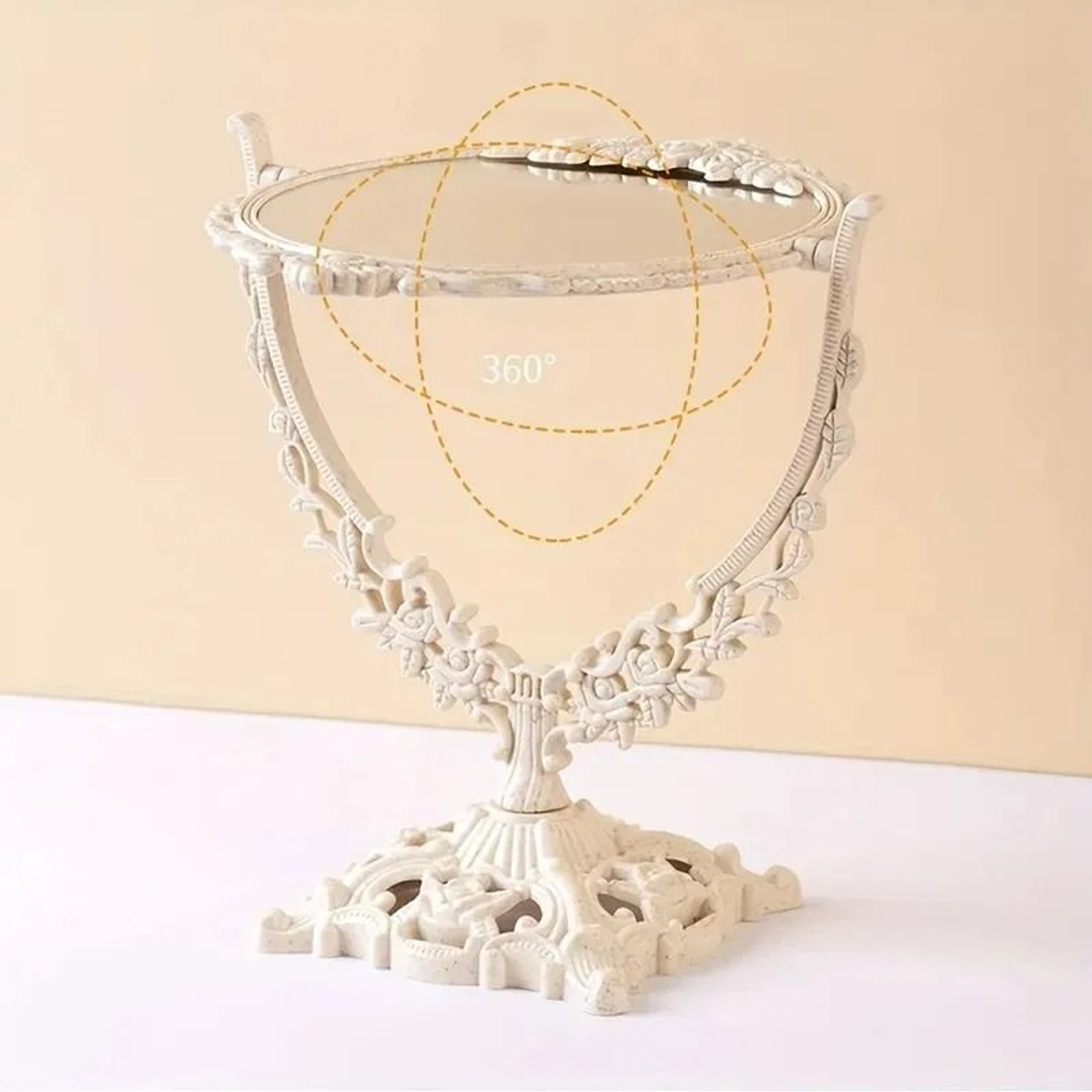 Vintage European DoubleSided Desktop Makeup Mirror 5