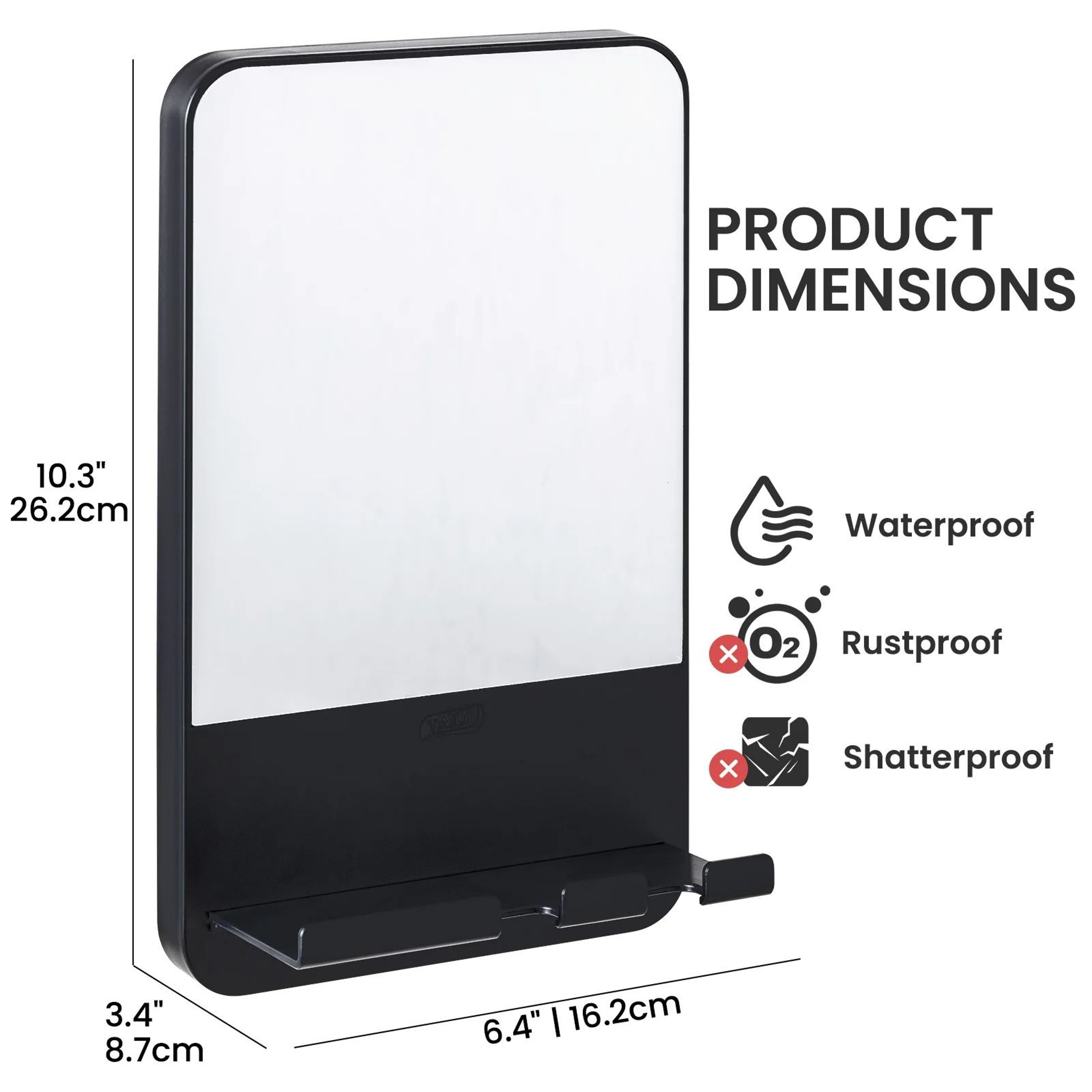 TAILI Acrylic AntiFog Shower Mirror For Fogless Bathroom Shaving  Travel 6