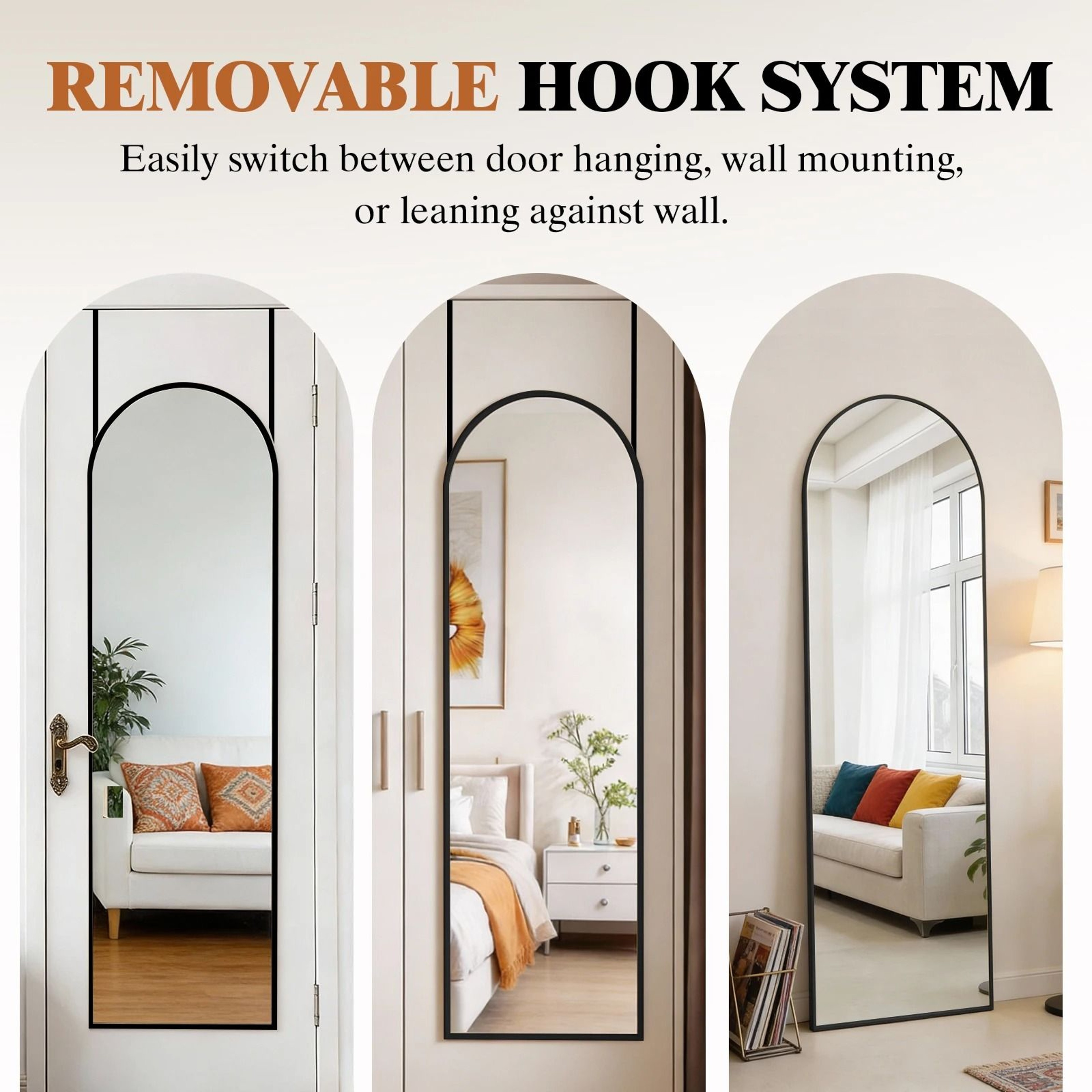 JHK 47x14 Full Body Wall Mirror With Aluminum Alloy Frame  Stand 3