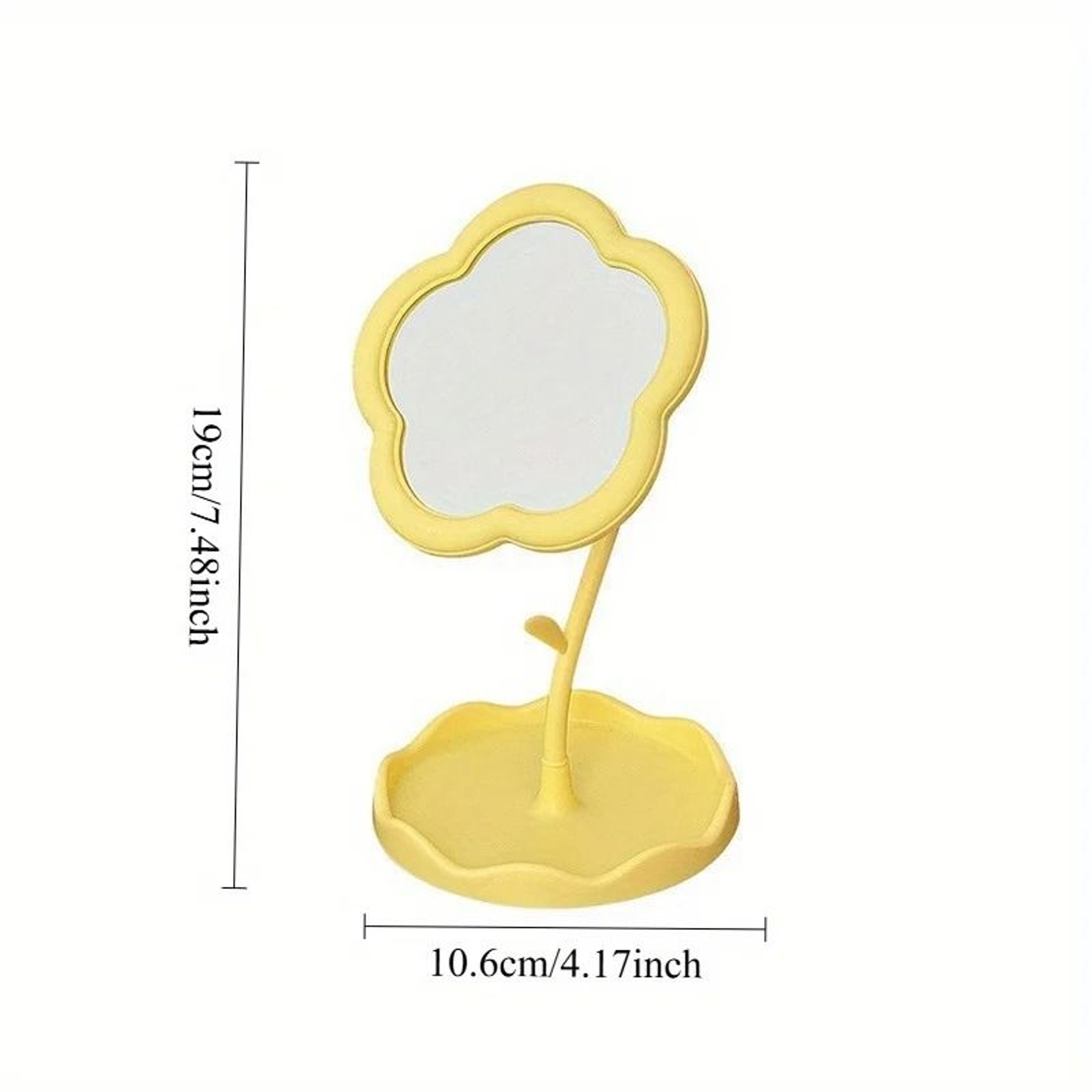 Ins Style Cute Flower Desktop Rotating Makeup Mirror  Bedroom Vanity Decor 7