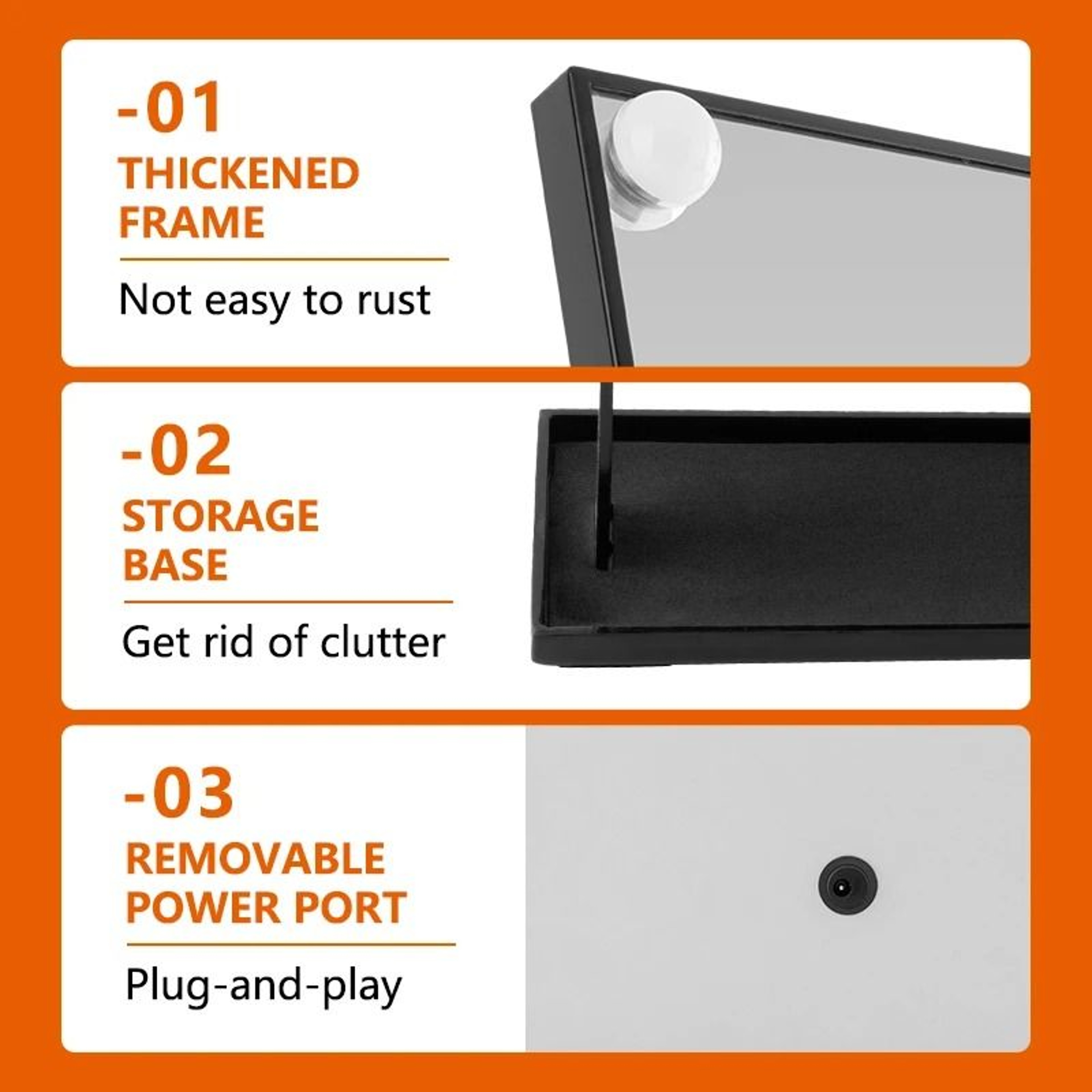 Dimmable WallMounted LED Vanity Mirror With Surround Bulbs For Bathroom  Bedroom 5