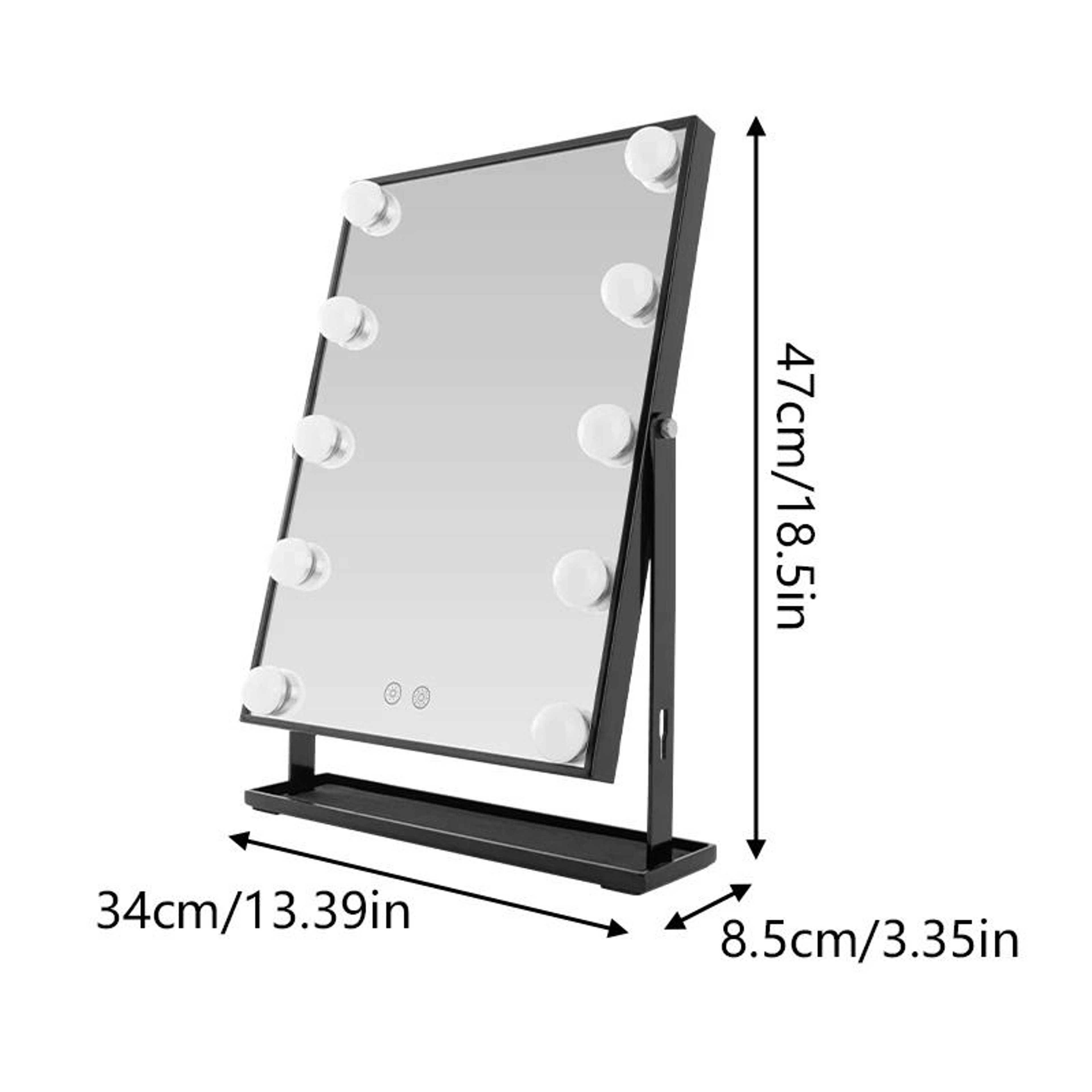 Dimmable WallMounted LED Vanity Mirror With Surround Bulbs For Bathroom  Bedroom 3