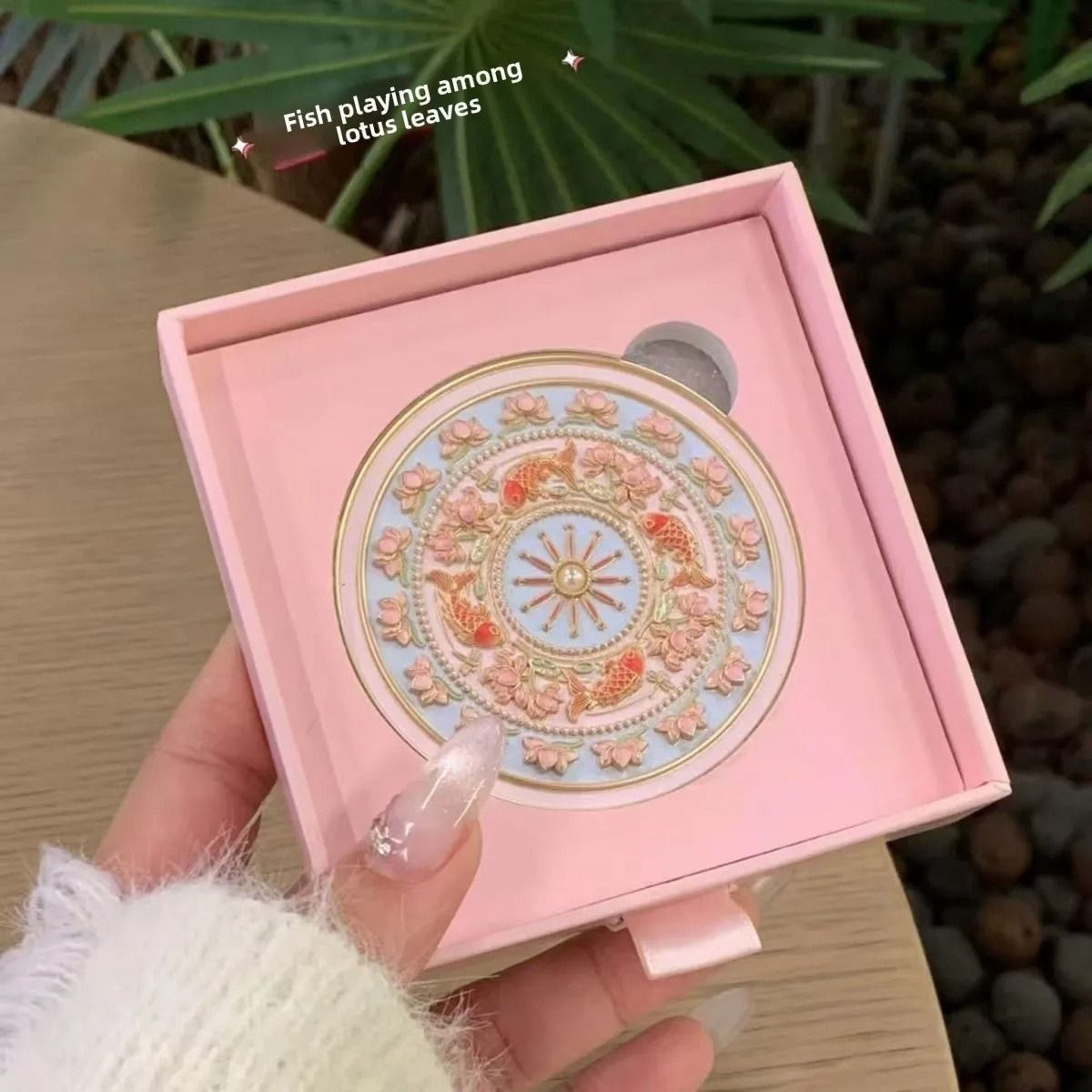 Beijing Oriental Flower  Bird Folding DoubleSided Handheld  Desktop Mirror 2
