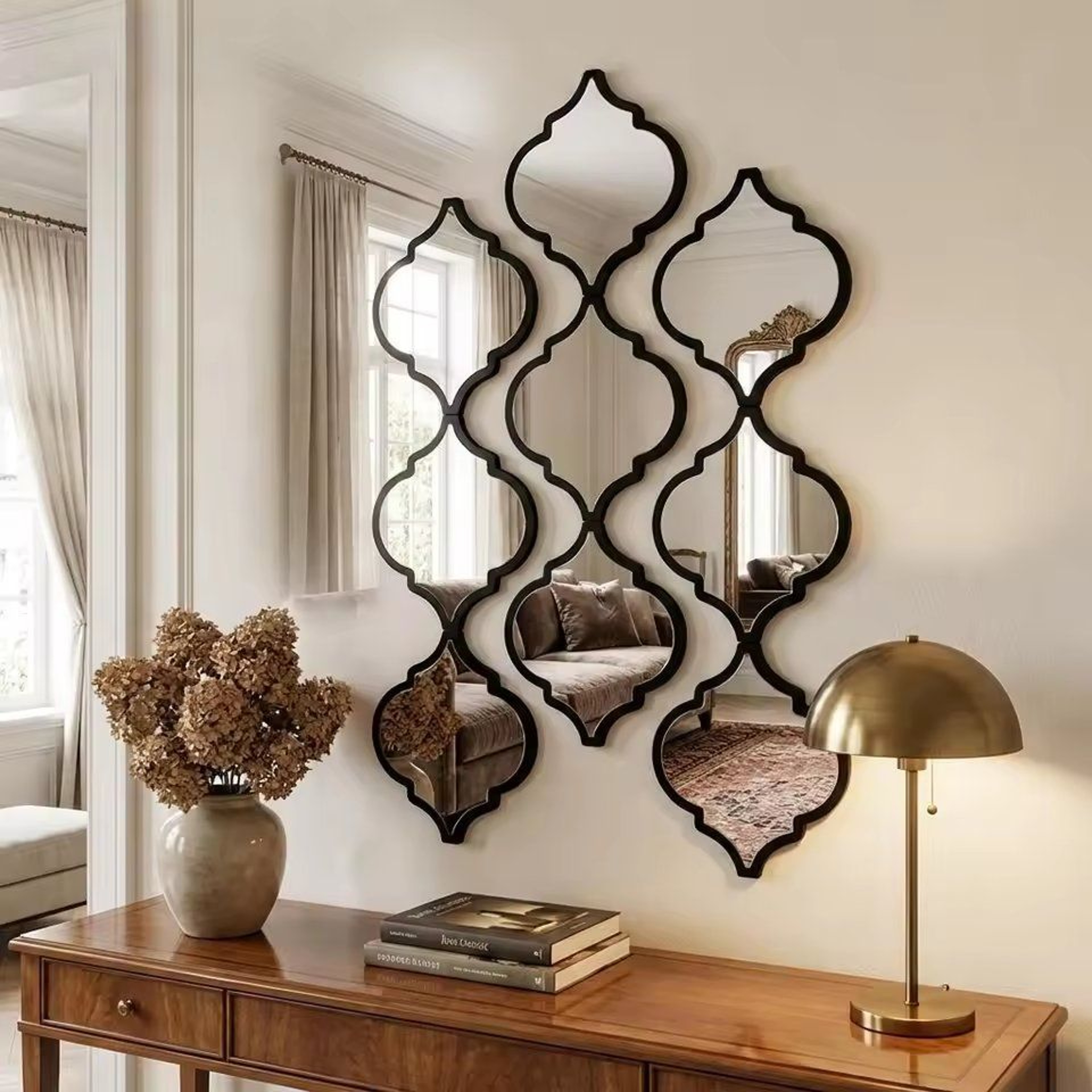 12Piece Large Moroccan Wall Mirror Set With Decorative Frames For Living Room  Bathroom 3