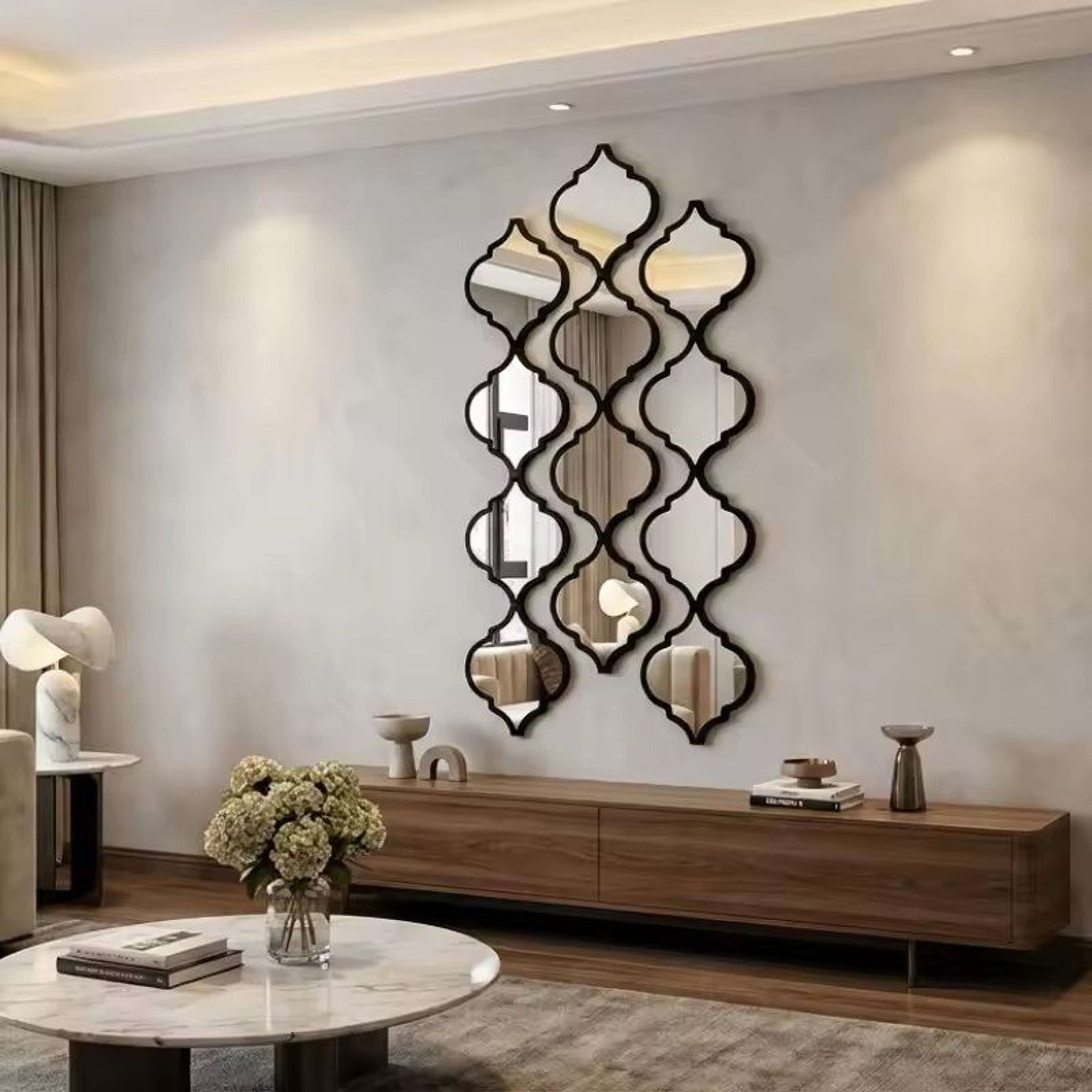 12Piece Large Moroccan Wall Mirror Set With Decorative Frames For Living Room  Bathroom 5