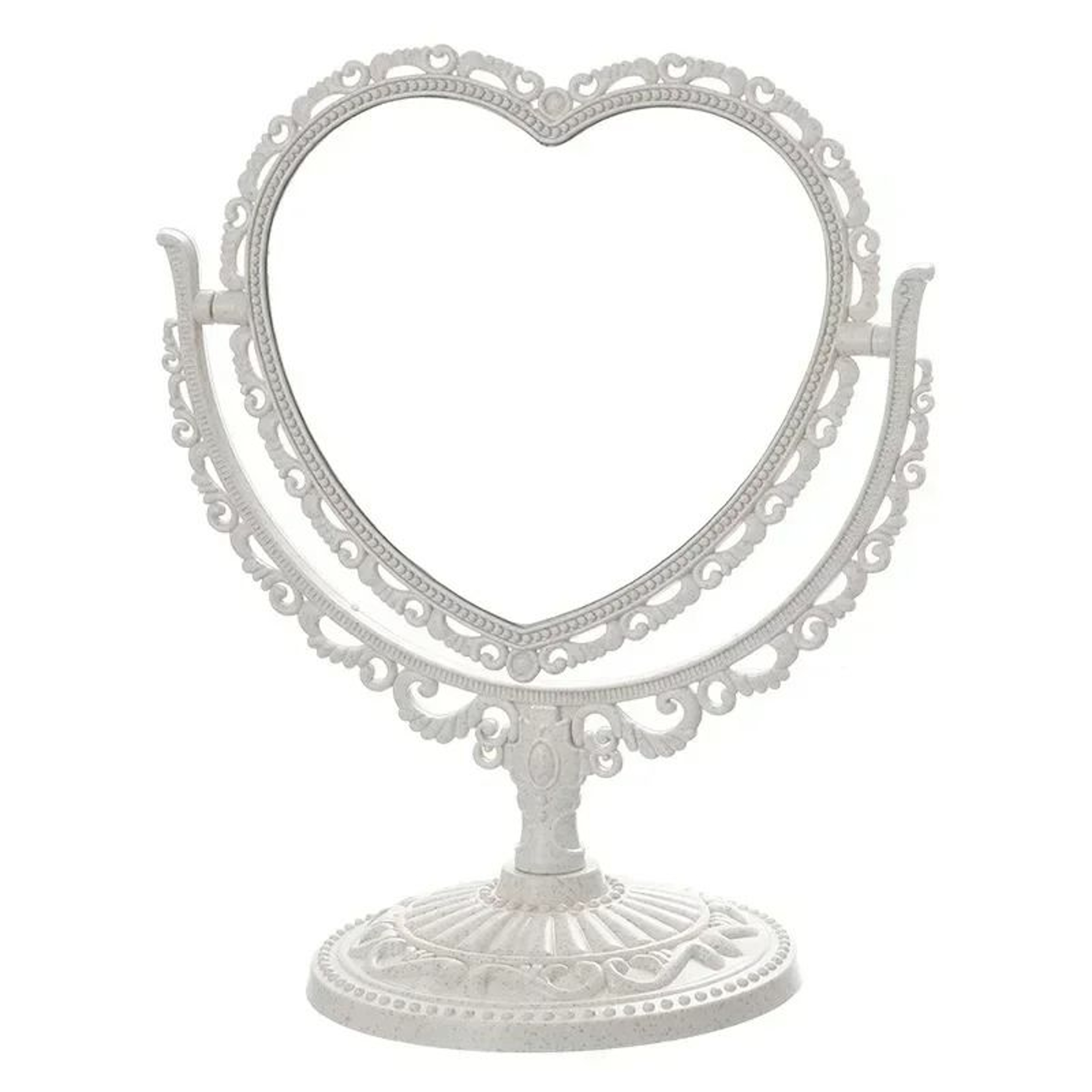 Pink Heart European Retro Tabletop Cosmetic Mirror For Girls Dorm 5