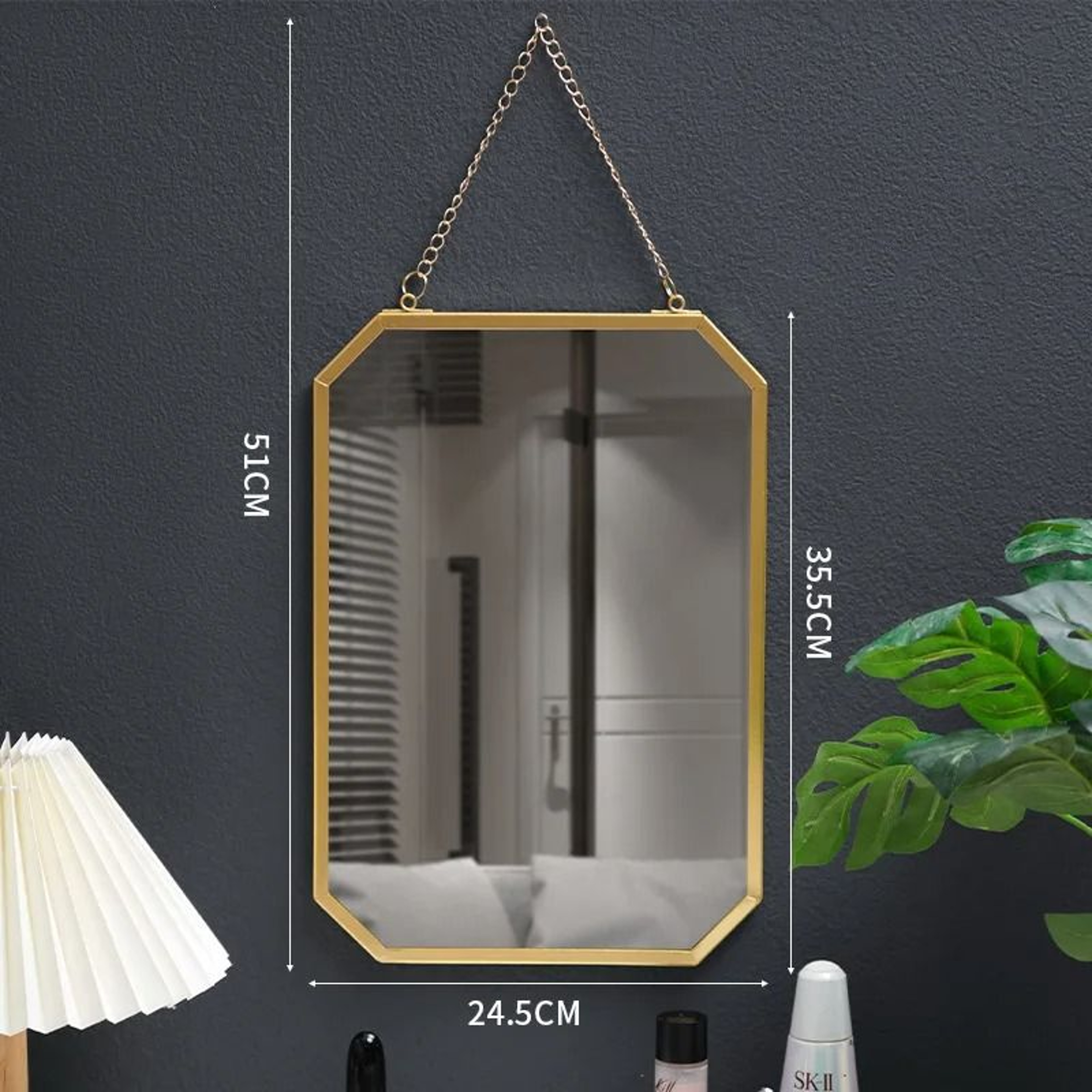Nordic Wrought Iron Square WallMounted Vanity Mirror For Bathroom 7