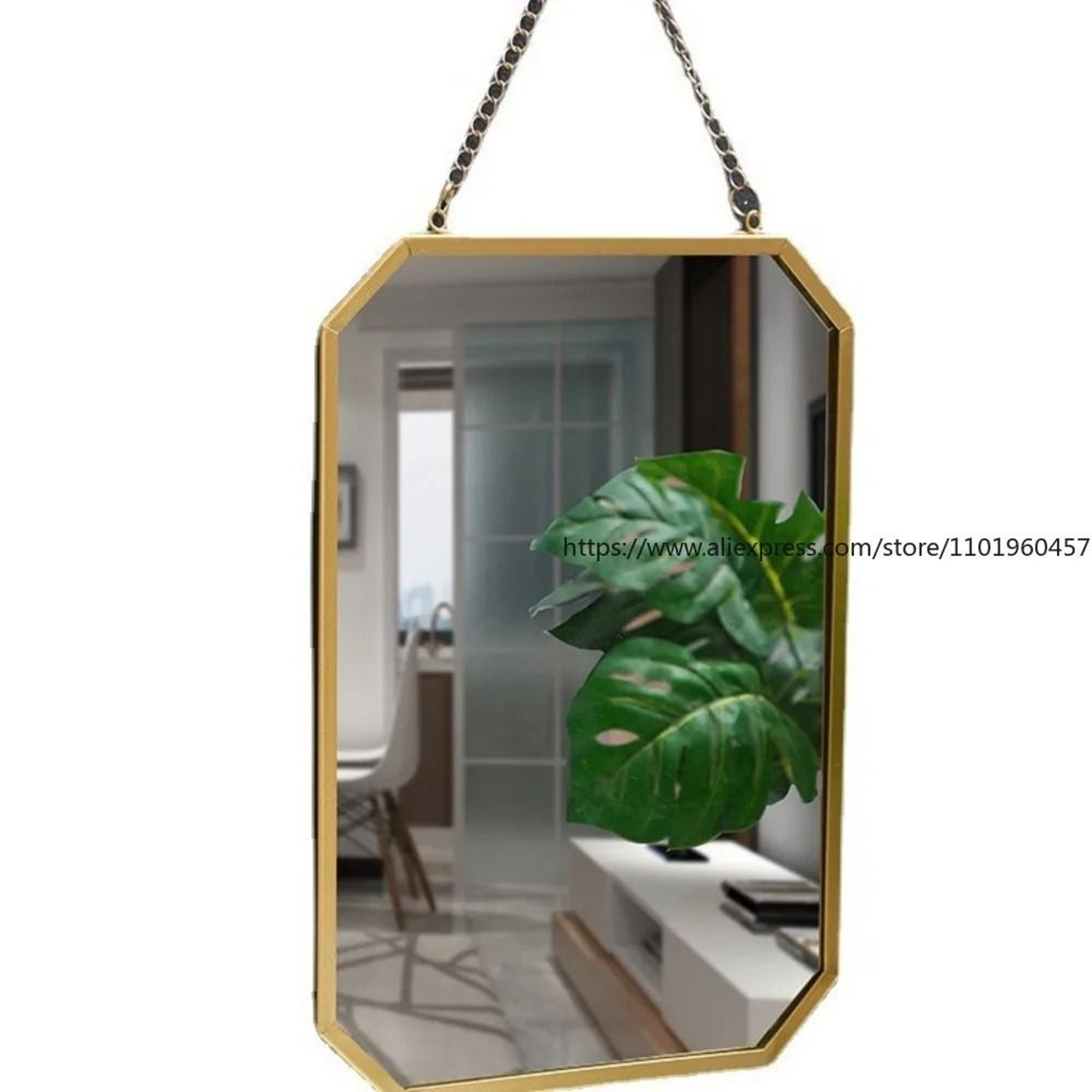Nordic Wrought Iron Square WallMounted Vanity Mirror For Bathroom 3
