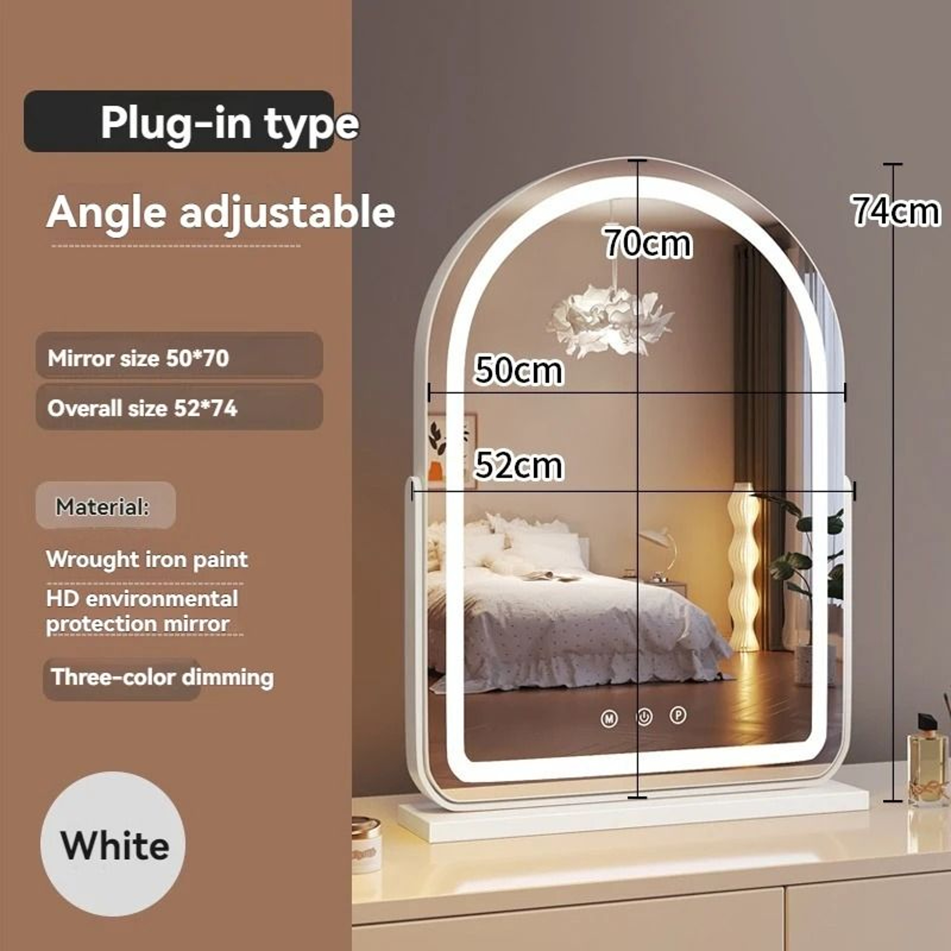Desktop Large LED Makeup Mirror With Fill Light For Bedroom  Professional Beauty 13