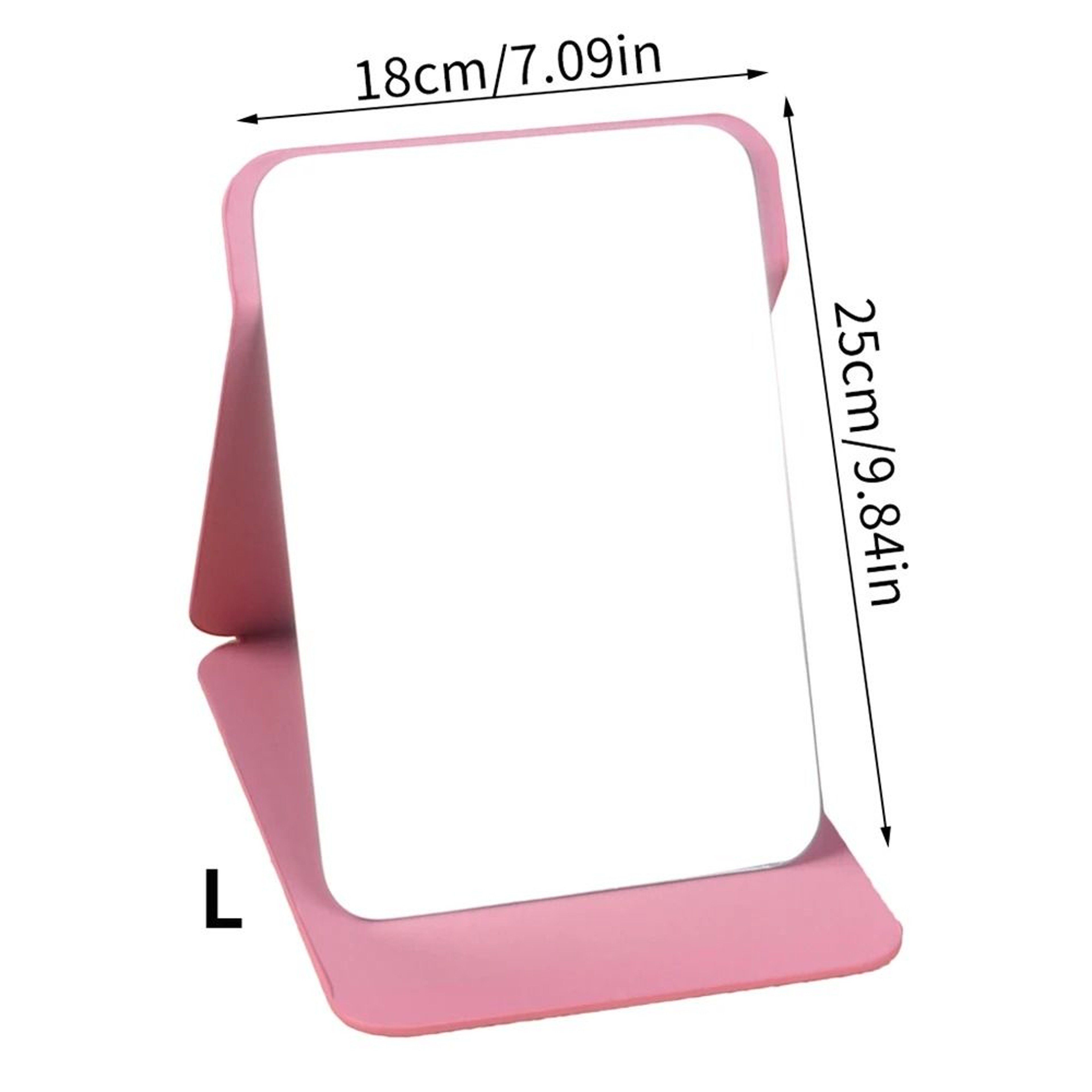Desktop Foldable PU Leather Makeup Mirror With Tulip Pattern 11