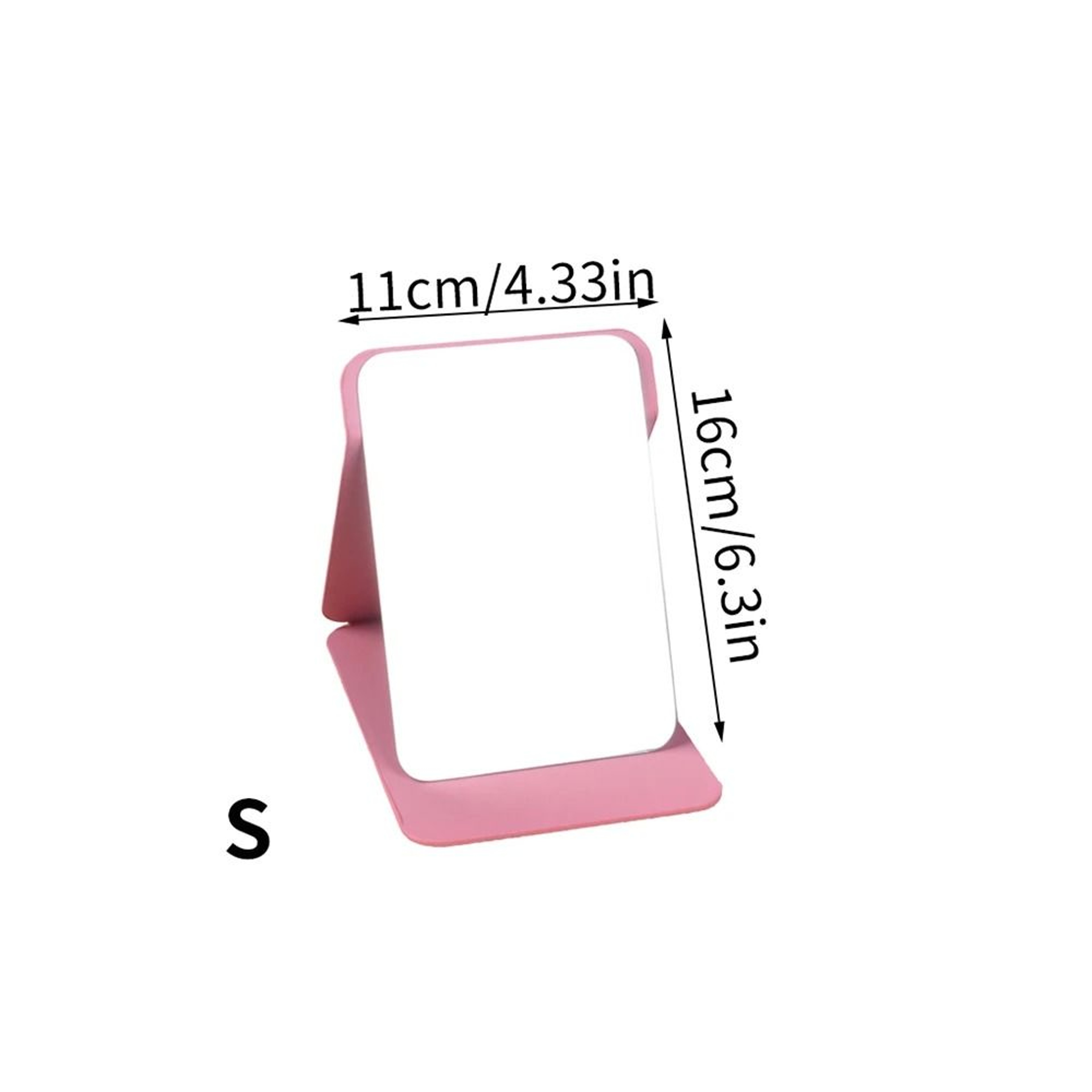 Desktop Foldable PU Leather Makeup Mirror With Tulip Pattern 9