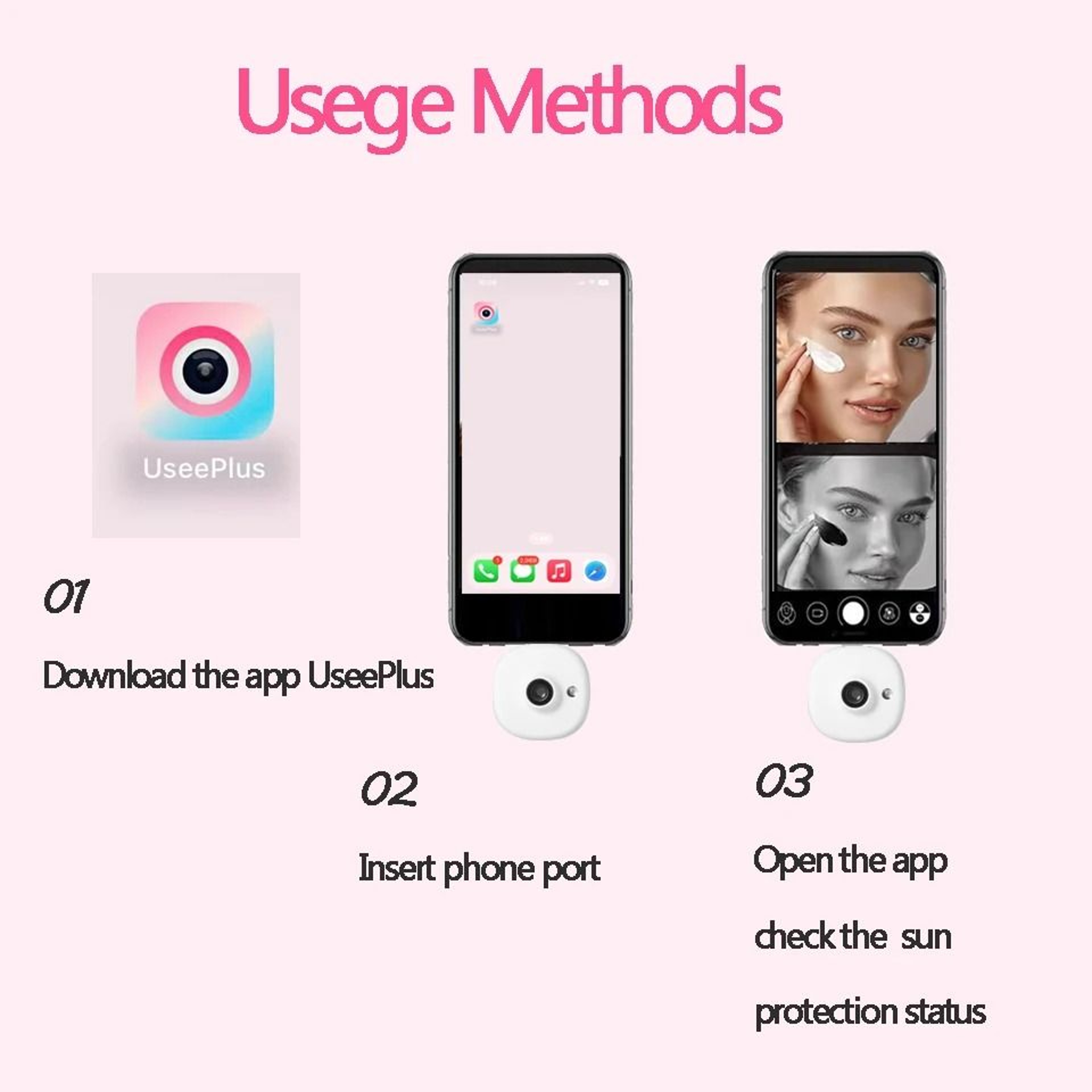 Mini UV Camera Plugin For IPhone  Android Sunscreen Protection Detector 4