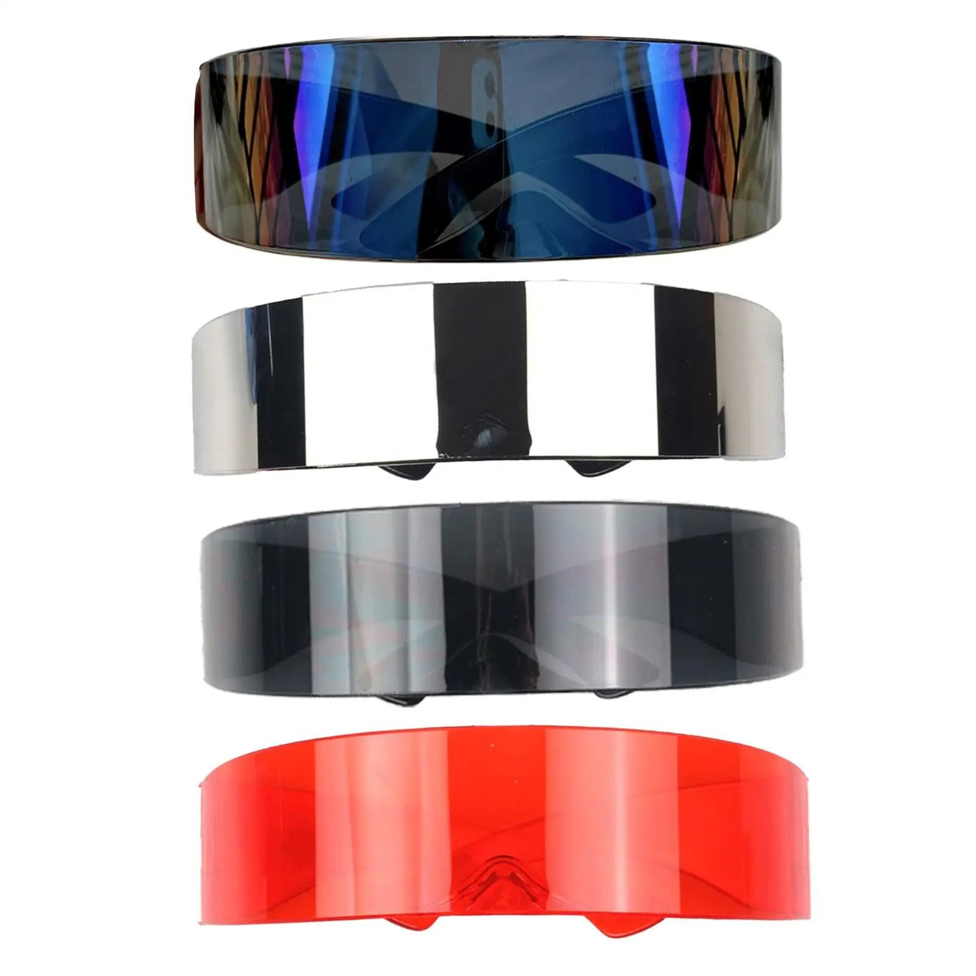 Futuristic Cyber Cyclops Rimless Visor Sunglasses With UV400 Protection 3