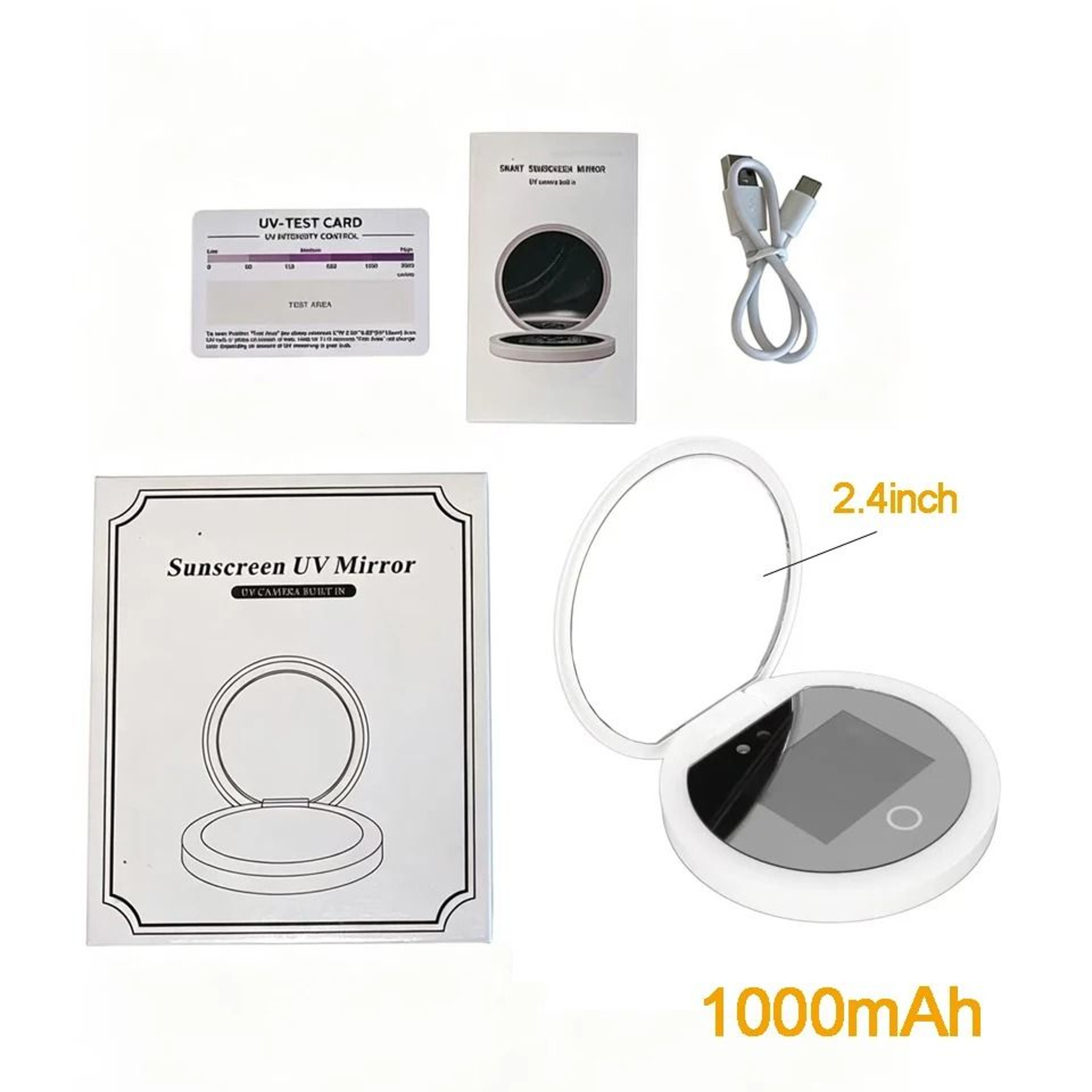 35Inch UV Camera Sunscreen Testing Mirror With LED Light  2X Magnification 6