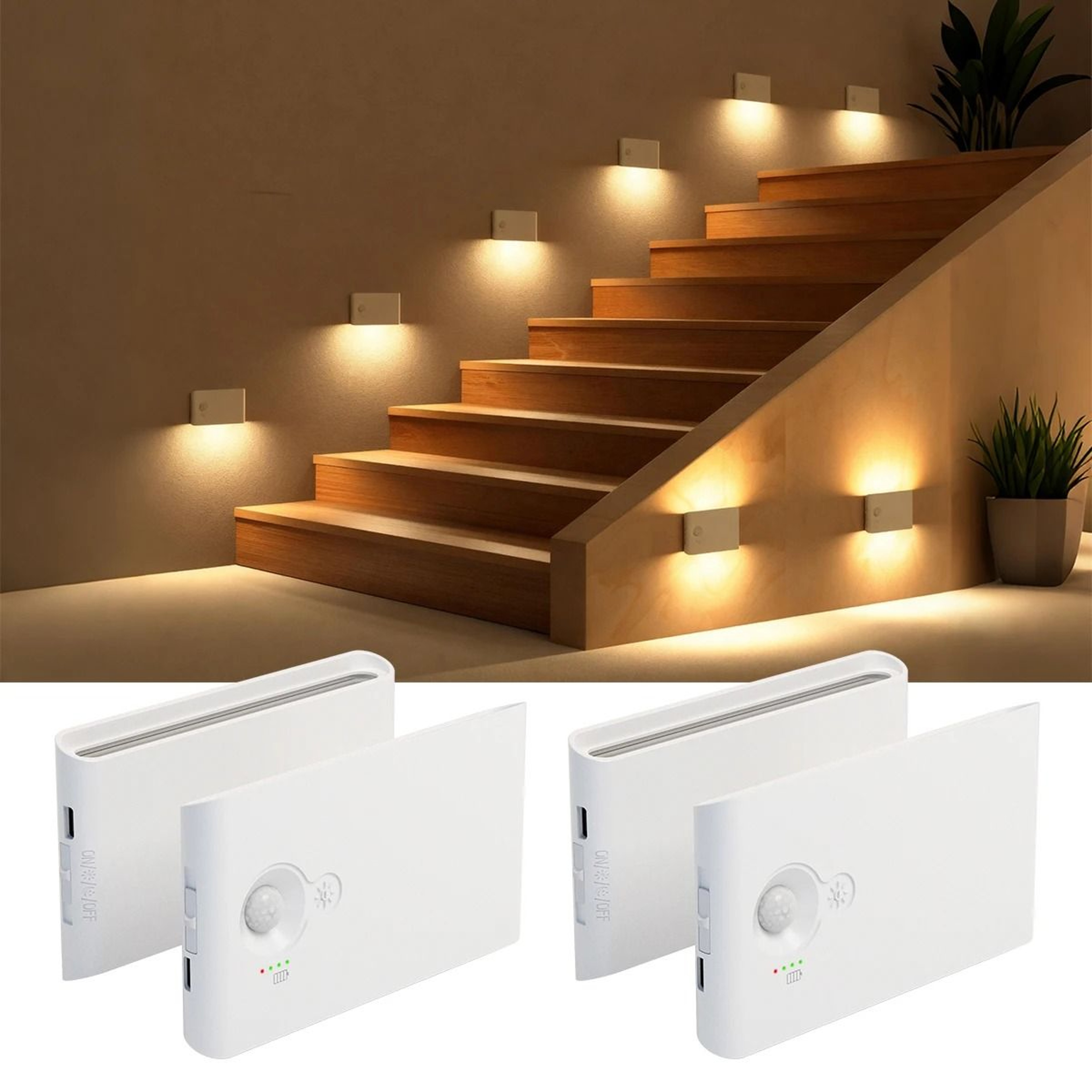 Rechargeable LED Motion Sensor Night Light With Dimmable Ambient Glow  Magnetic Mount 0
