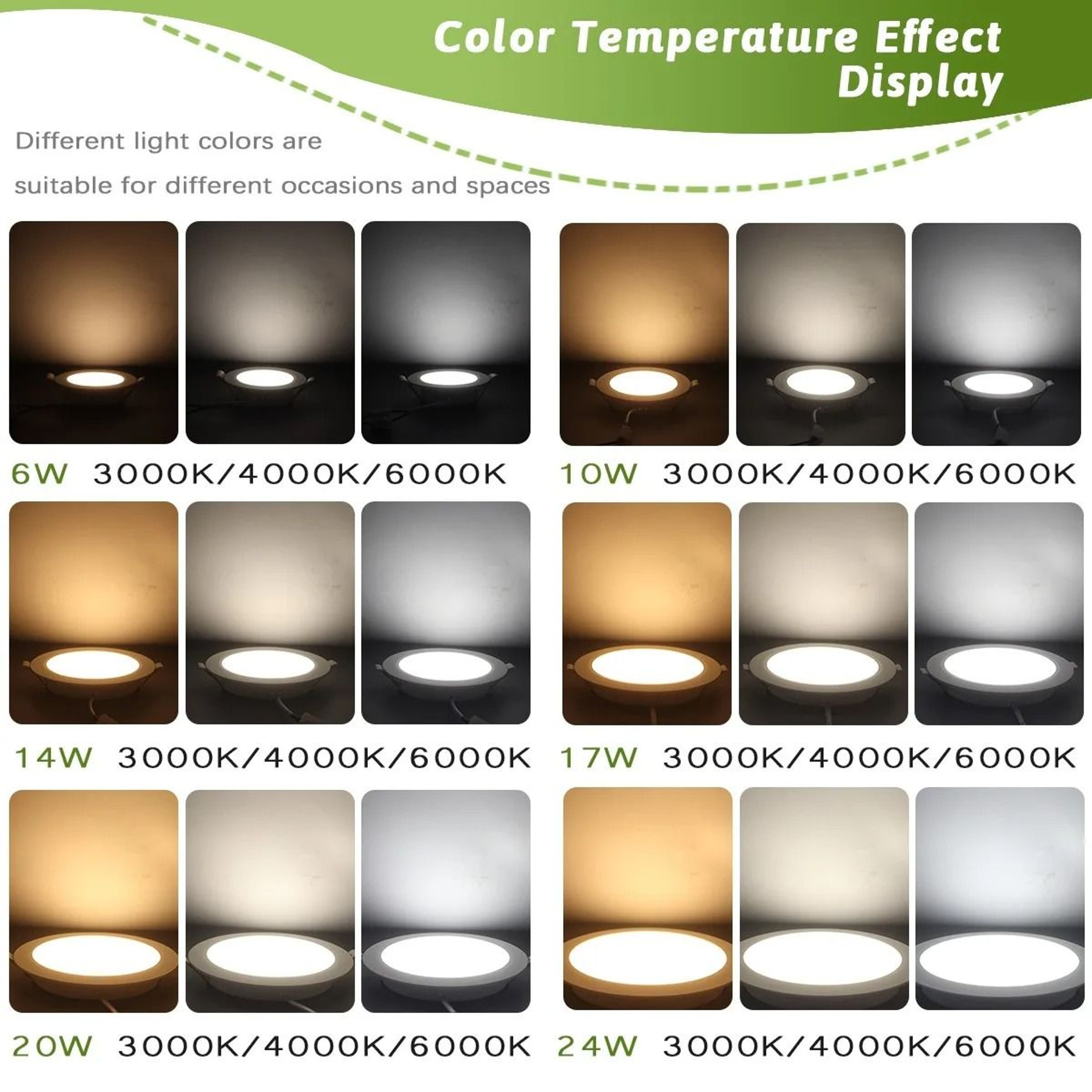 10Pack Modern UltraSlim Recessed LED Ceiling Downlights ThreeColor Dimming  High CRI 2