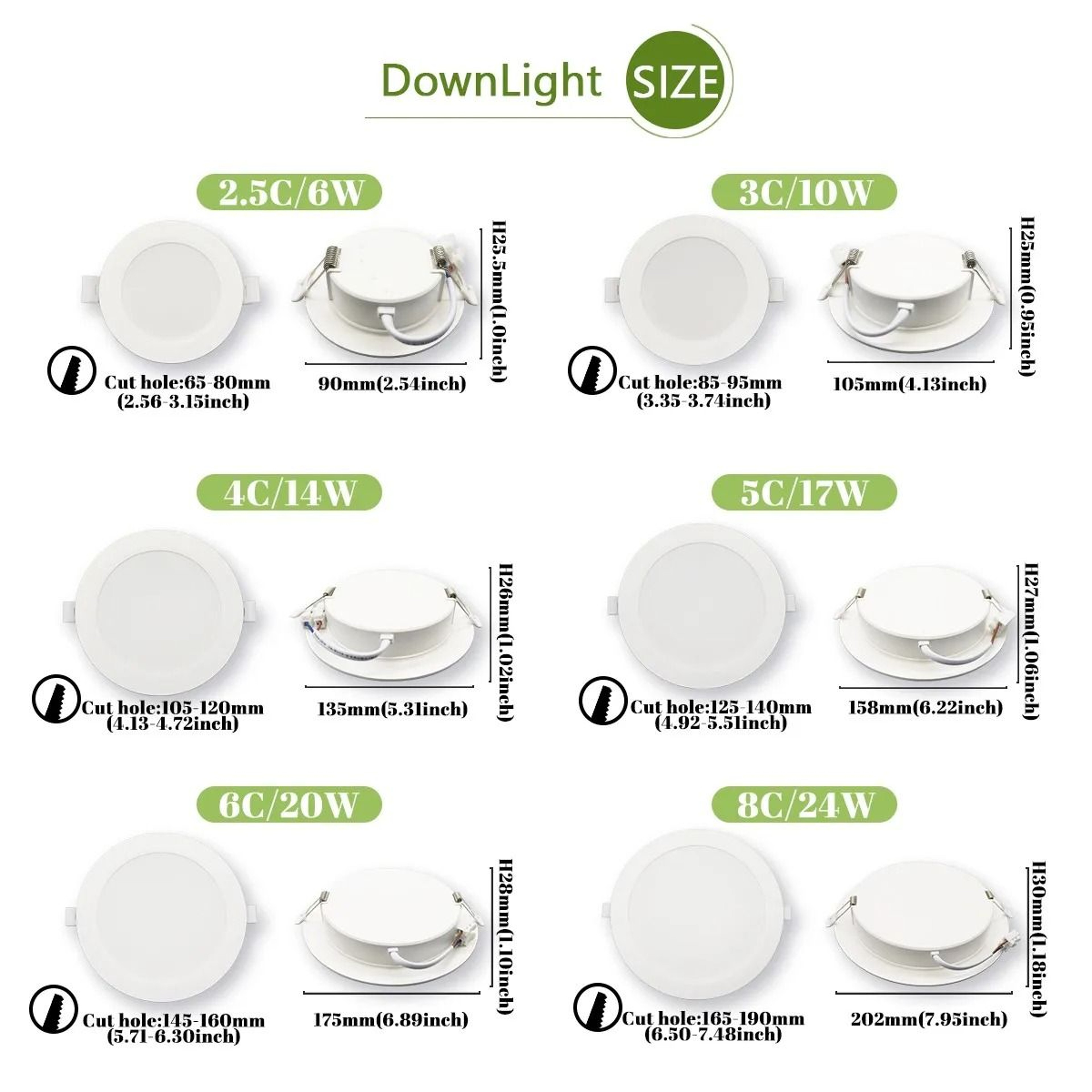 10Pack Modern UltraSlim Recessed LED Ceiling Downlights ThreeColor Dimming  High CRI 1