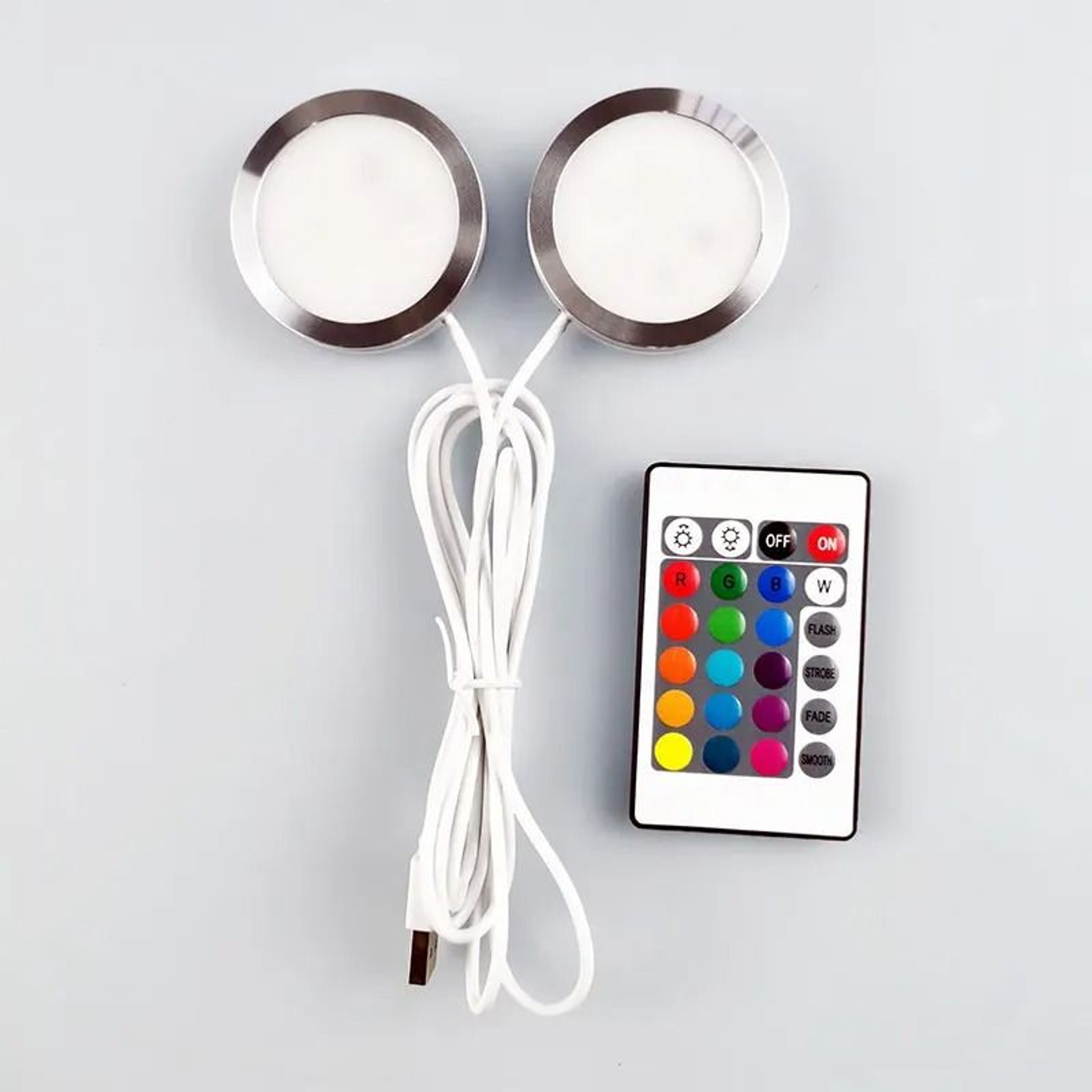 Dual LED USB Mini Spotlights With RGB Remote Control For Jewelry Cabinets  Showcases 11