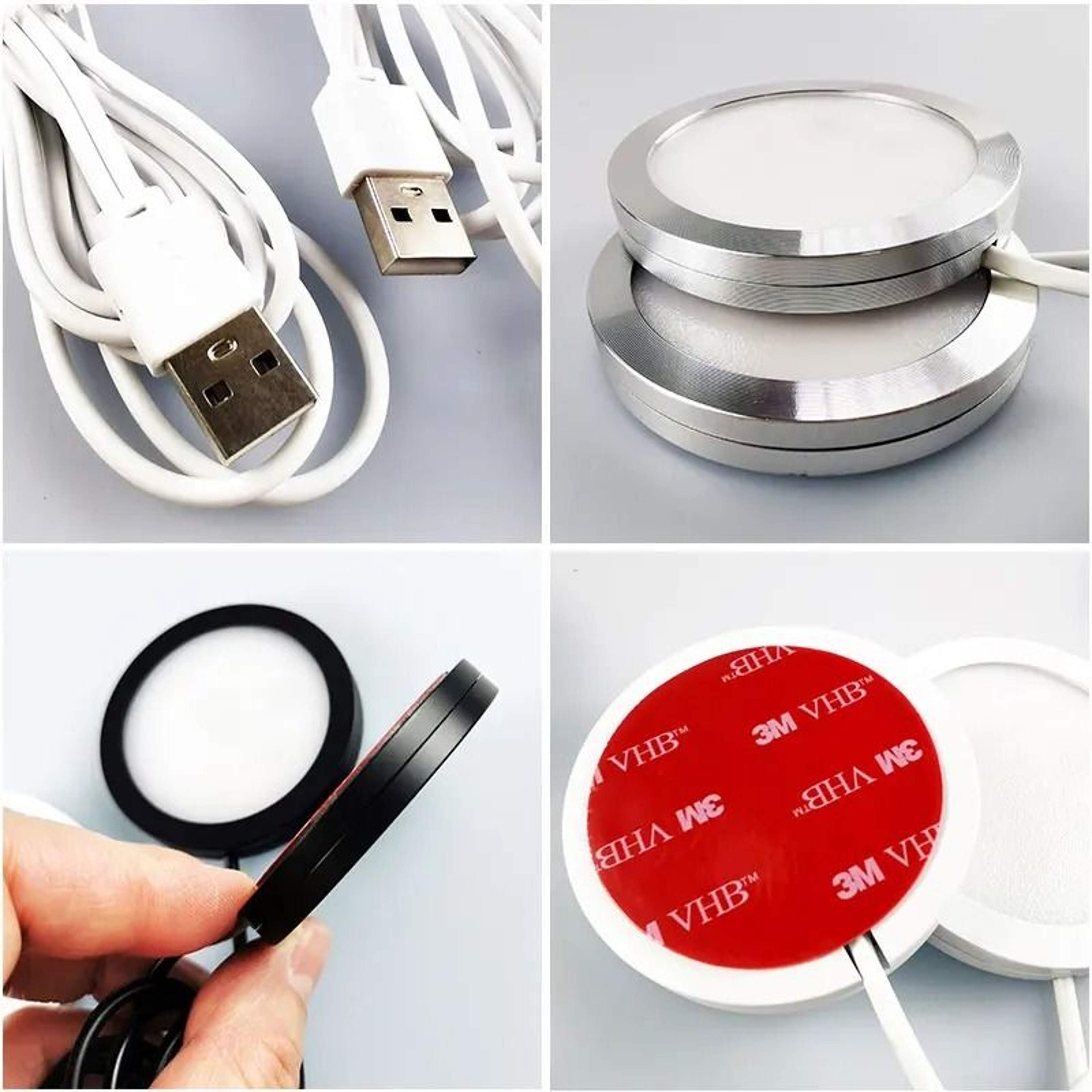 Dual LED USB Mini Spotlights With RGB Remote Control For Jewelry Cabinets  Showcases 3