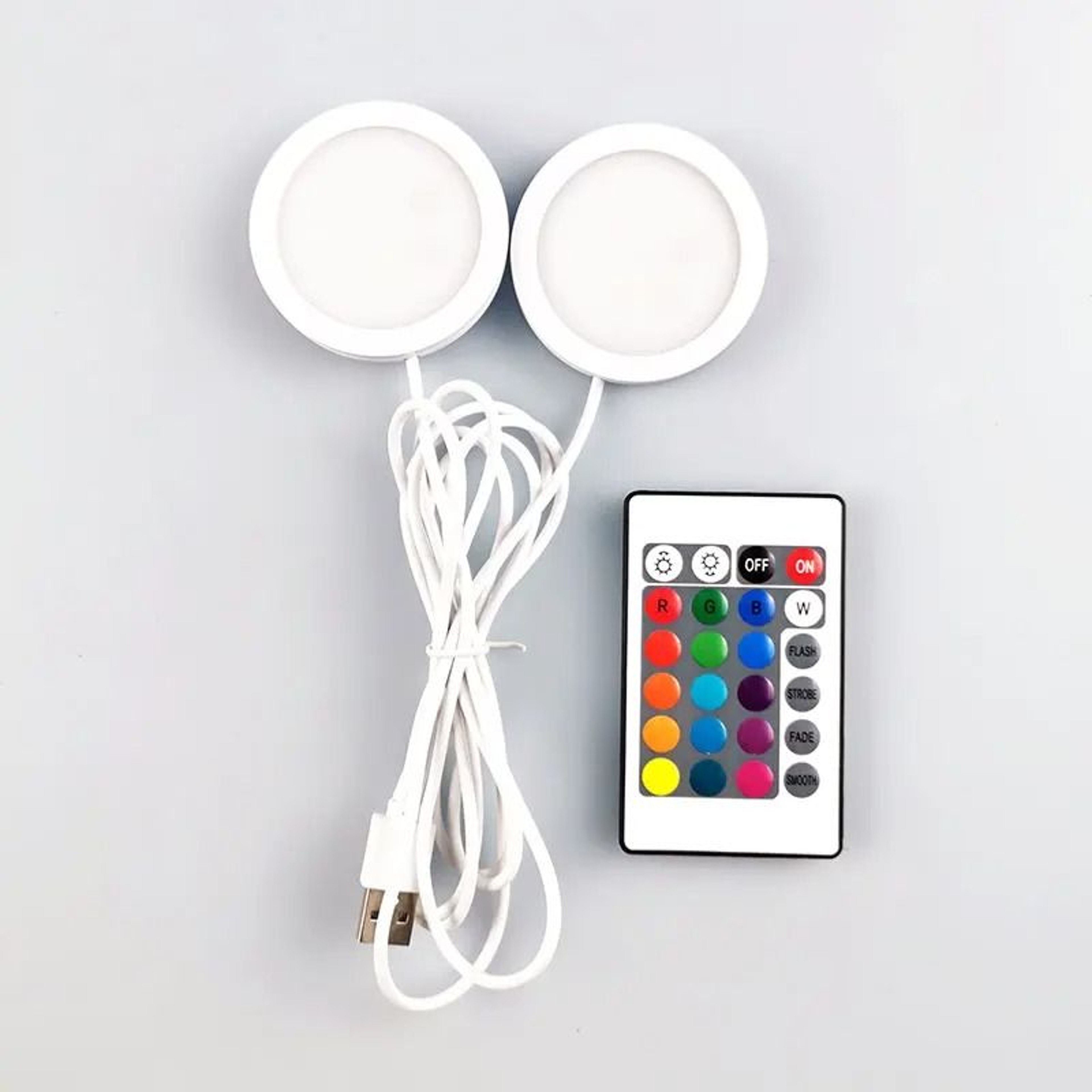 Dual LED USB Mini Spotlights With RGB Remote Control For Jewelry Cabinets  Showcases 7