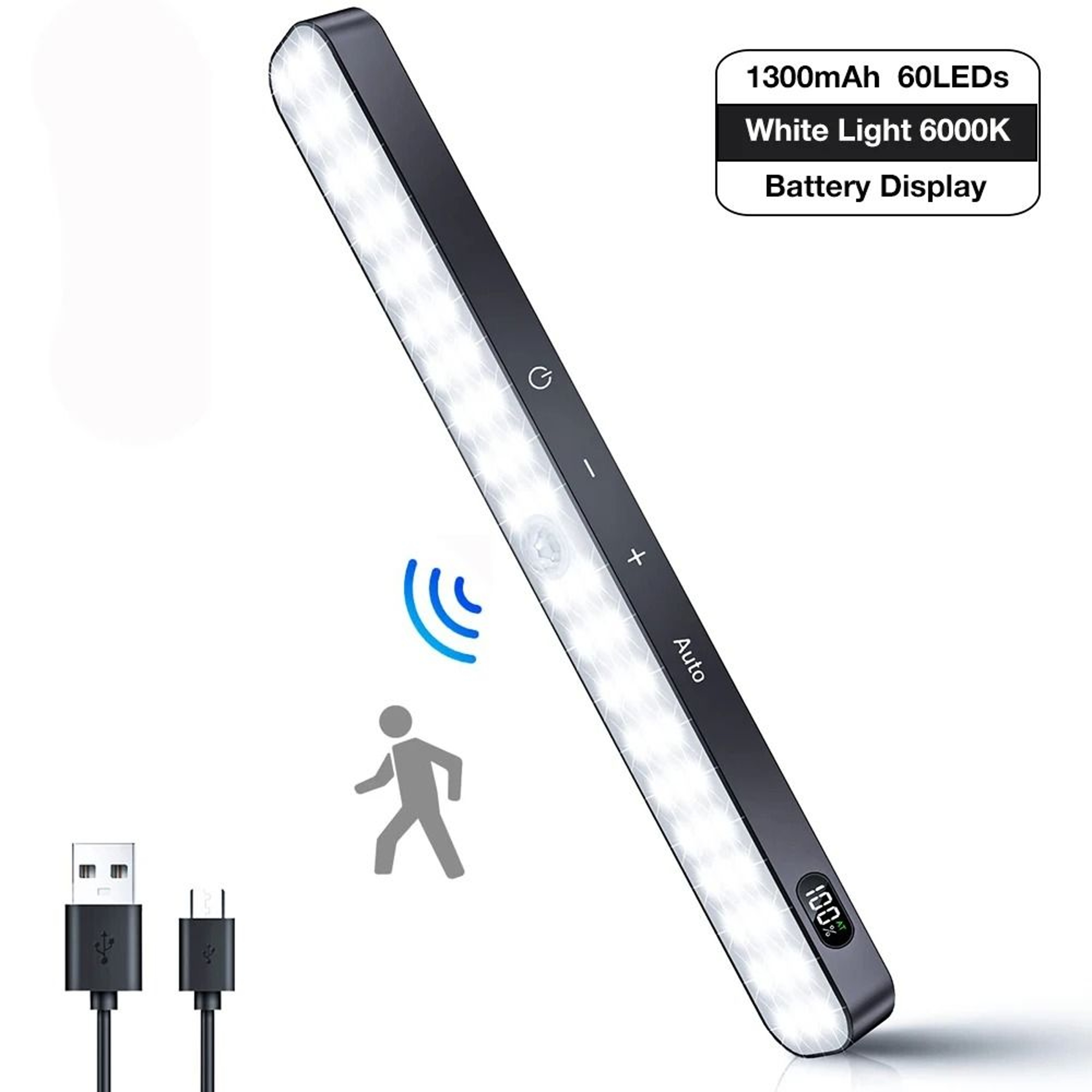 60LED UltraSlim Motion Sensor UnderCabinet Light  TouchDimmable Accent Lamp 8