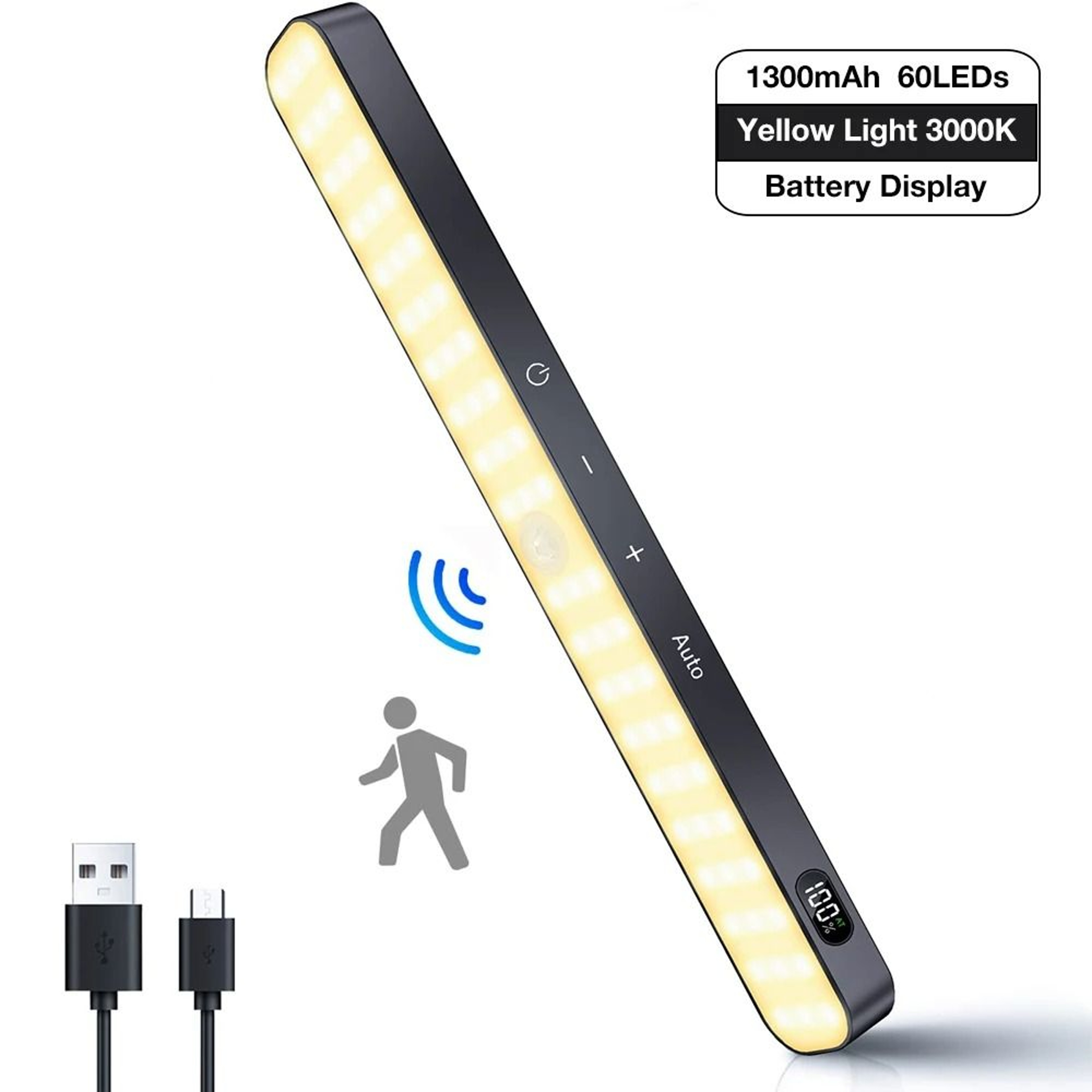 60LED UltraSlim Motion Sensor UnderCabinet Light  TouchDimmable Accent Lamp 9